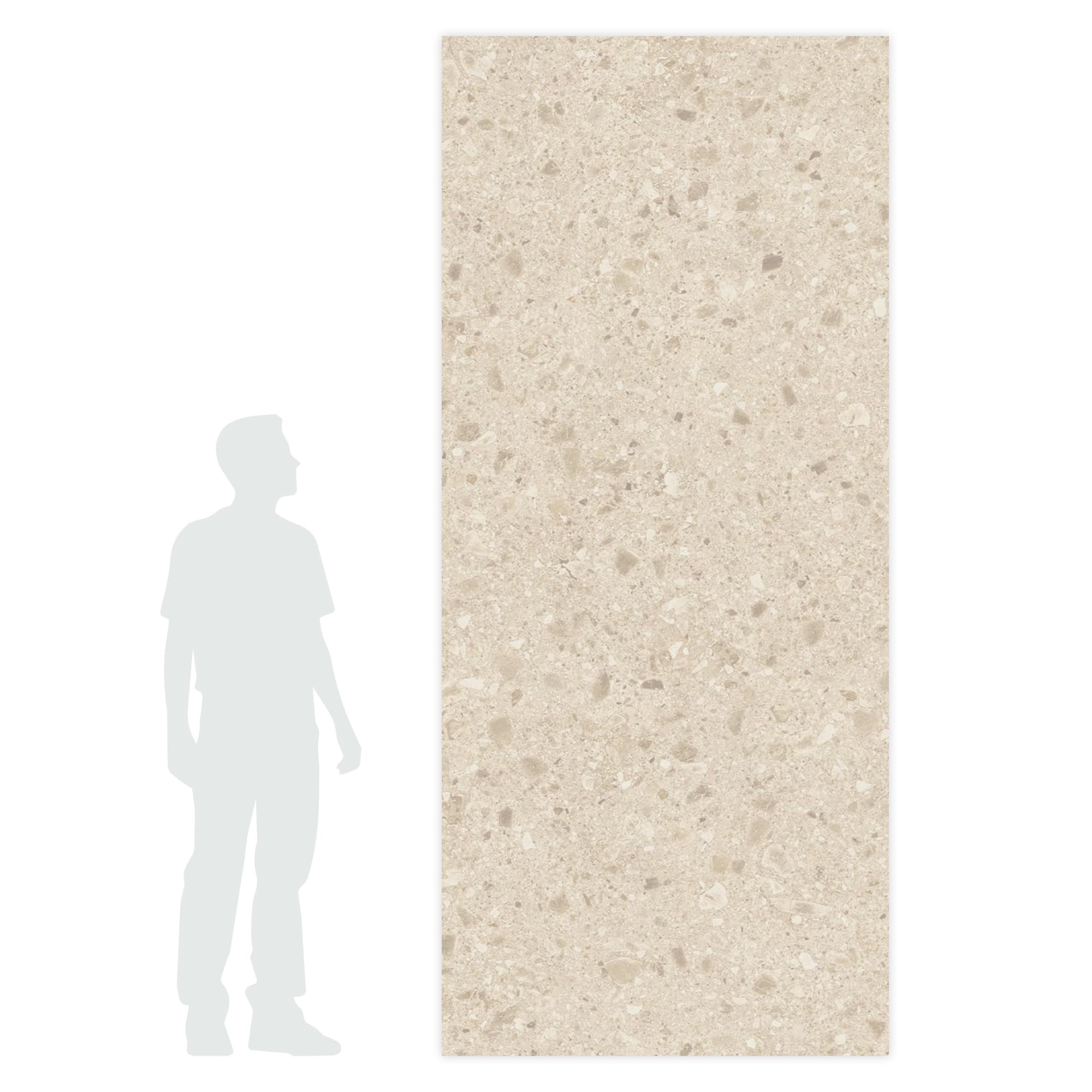 Carrelage effet Pierre Ceppo di Gré Beige 278x120x0,6 cm Mat Massira - Mur intérieur