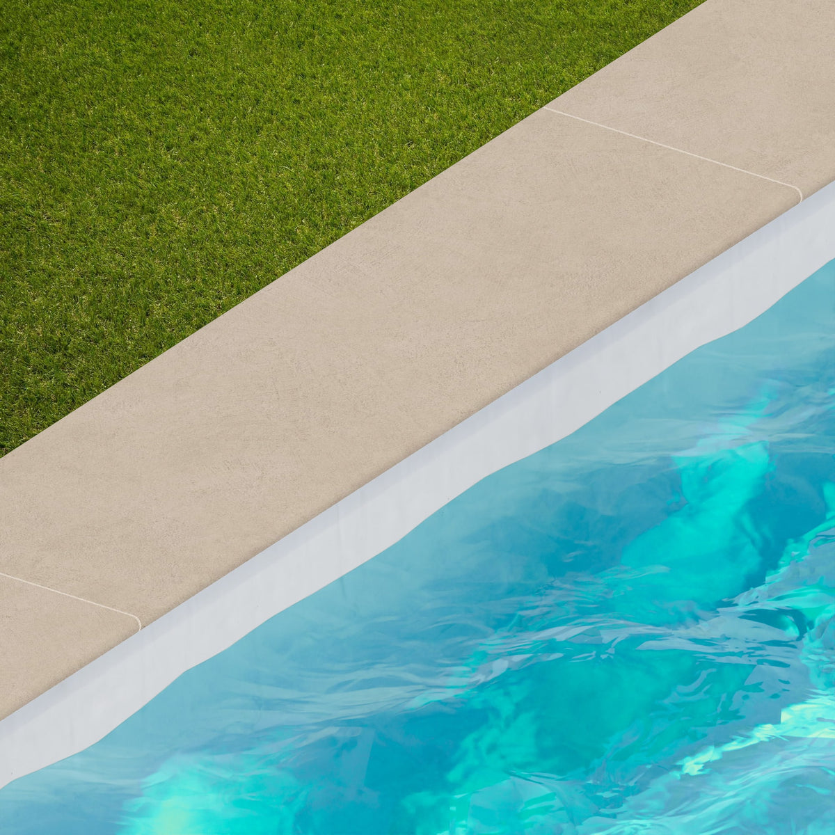 Margelle de piscine effet Béton Grège 120x33x2 cm Bord 1/2 Rond Benzaro