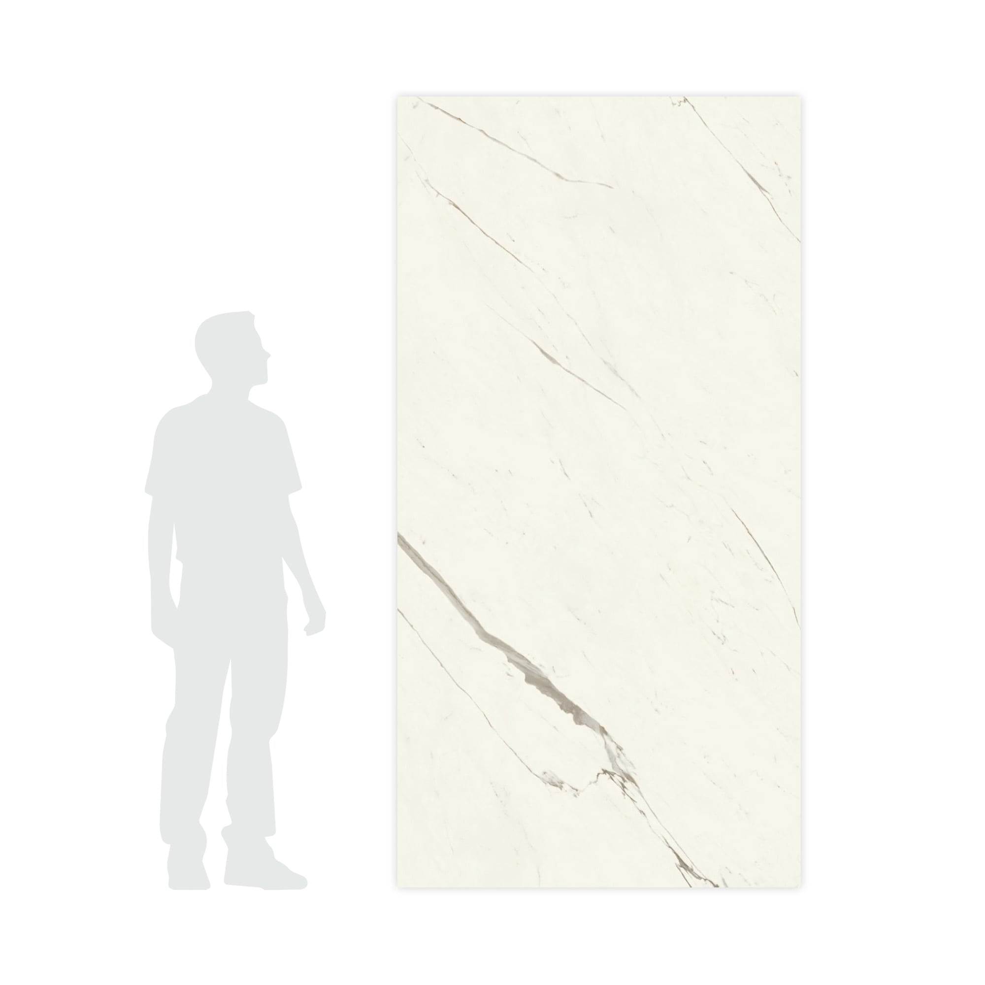 Carrelage effet Marbre Blanc Calacatta Alba 240x120x0,9 cm Brillant Montira - Mur intérieur