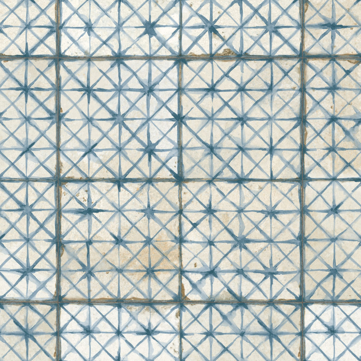 Carrelage Vintage effet Carreau ciment Bleu 45x45x0,95 cm Byblos - Sol et mur intérieur