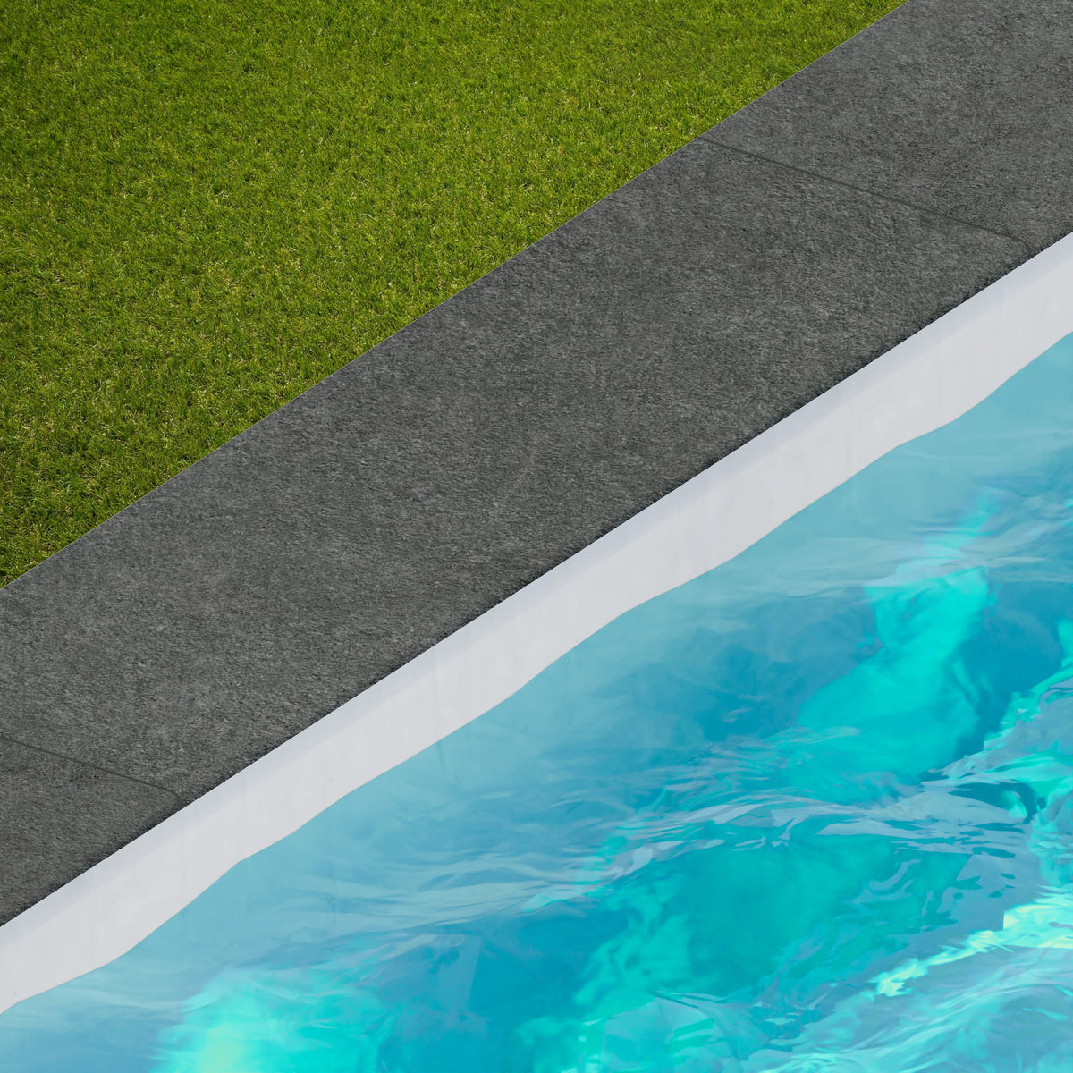 Margelle de piscine effet Pierre Quartzite Gris Carbone 120x33x2 cm Bord 1/2 Rond Venturo