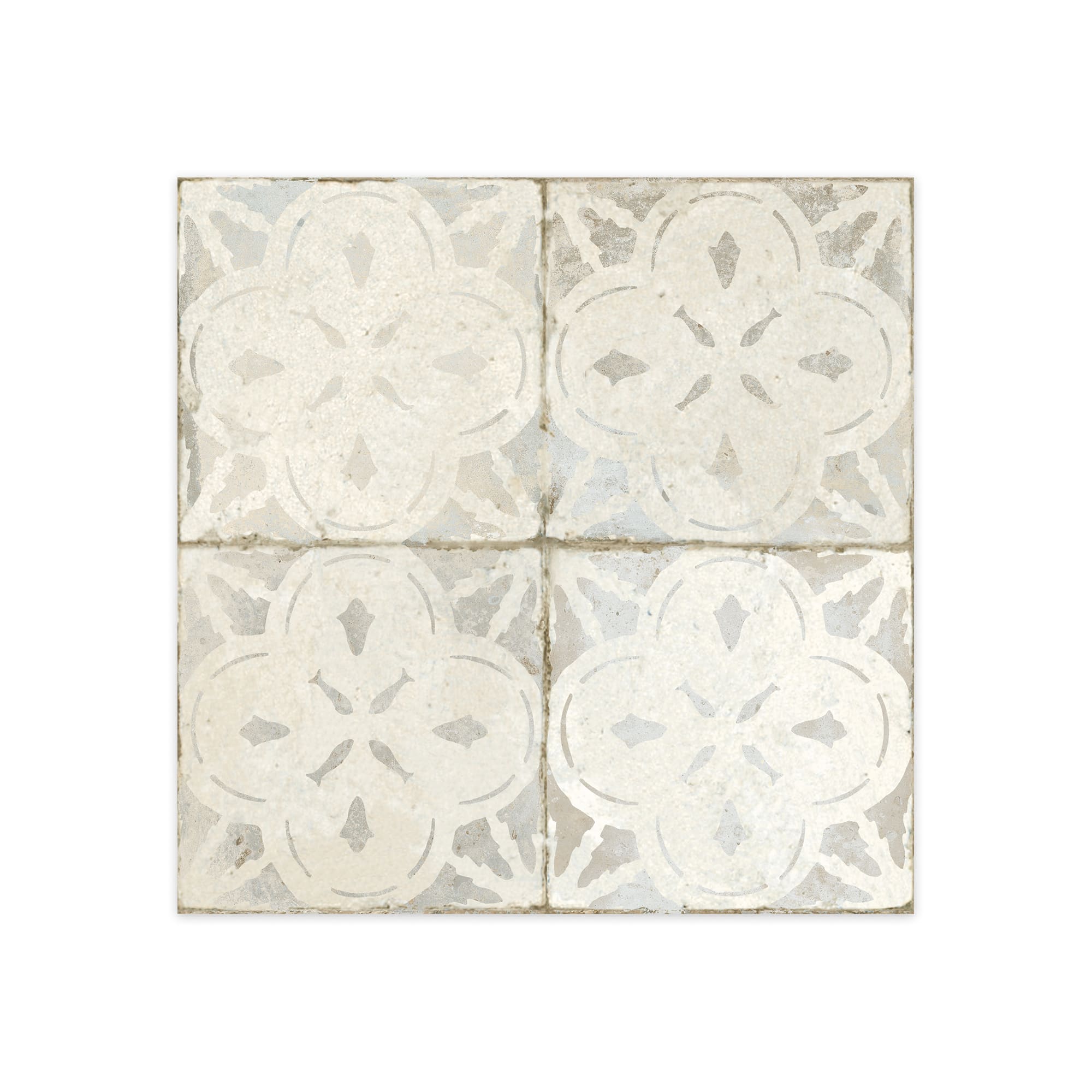 Carrelage Vintage effet Carreau ciment Blanc 45x45x0,95 cm Calenza - Sol et mur intérieur