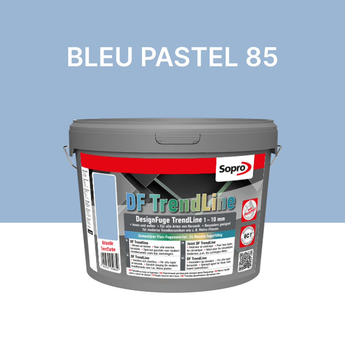 Joint carrelage salle de bains - 1 à 10 mm - Bleu pastel 85 - Sopro DF TrendLine - 5 kg