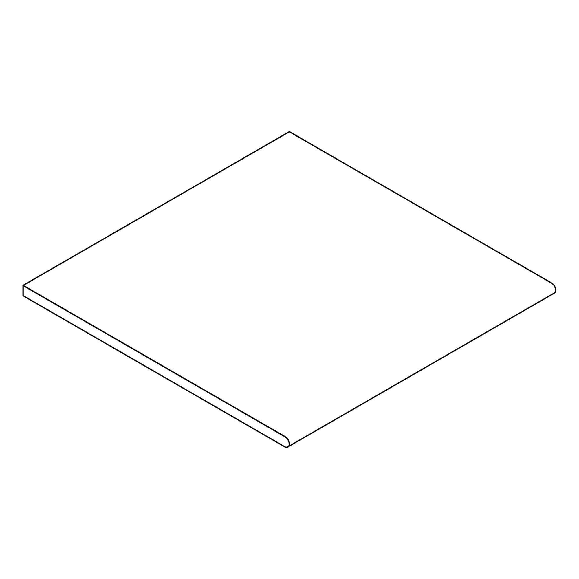 Margelle de piscine effet Béton Gris Cendré 60x60x2 cm Bord 1/2 Rond Gravino