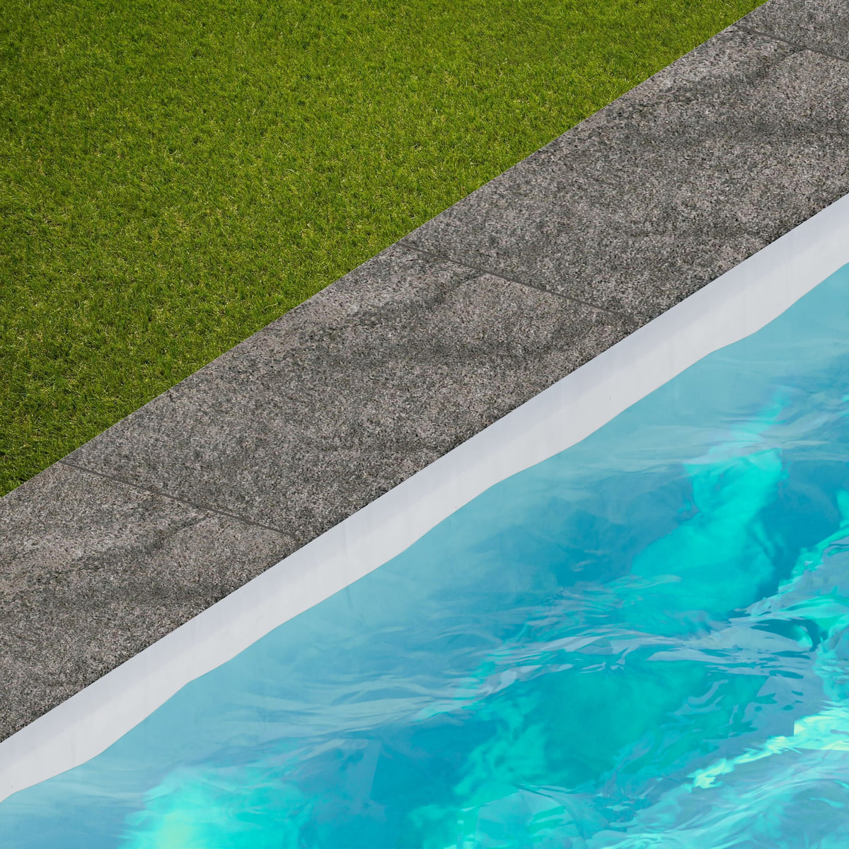 Margelle de piscine effet Pierre Quartzite Gris Argile 60x30x2 cm Bord 1/2 Rond Teravio