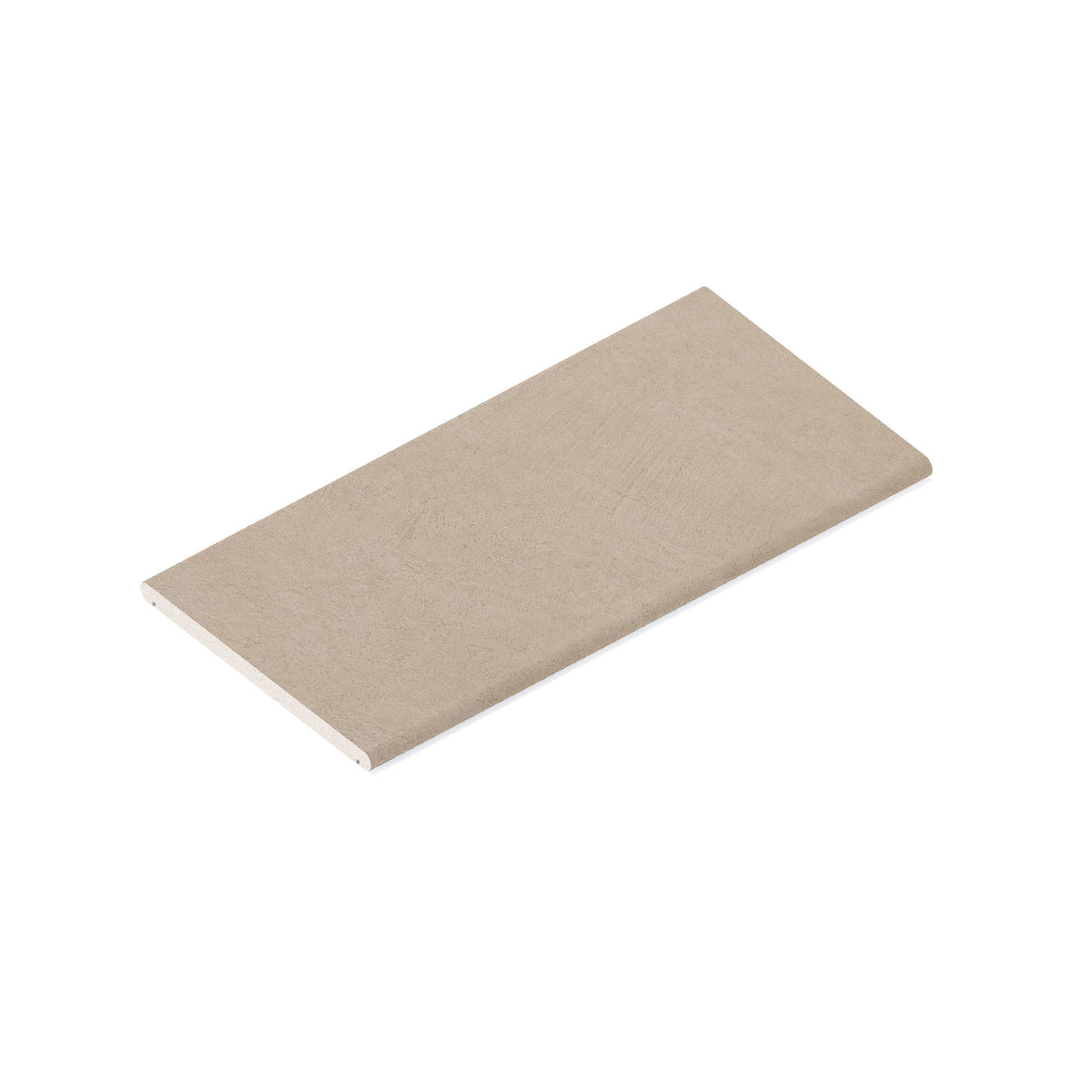 Couvertine effet Béton Grège 60x30x2 cm Bord 1/2 Rond Double Larmier Benzaro