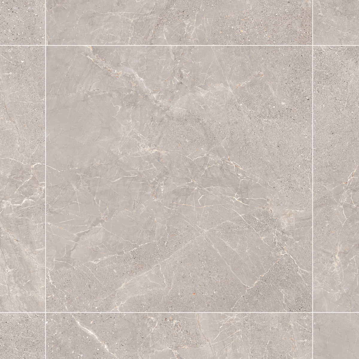 Carrelage effet Pierre Gris Silver 90x90x0,9 cm In&Out Torvane - Sol et mur intérieur et Sol extérieur