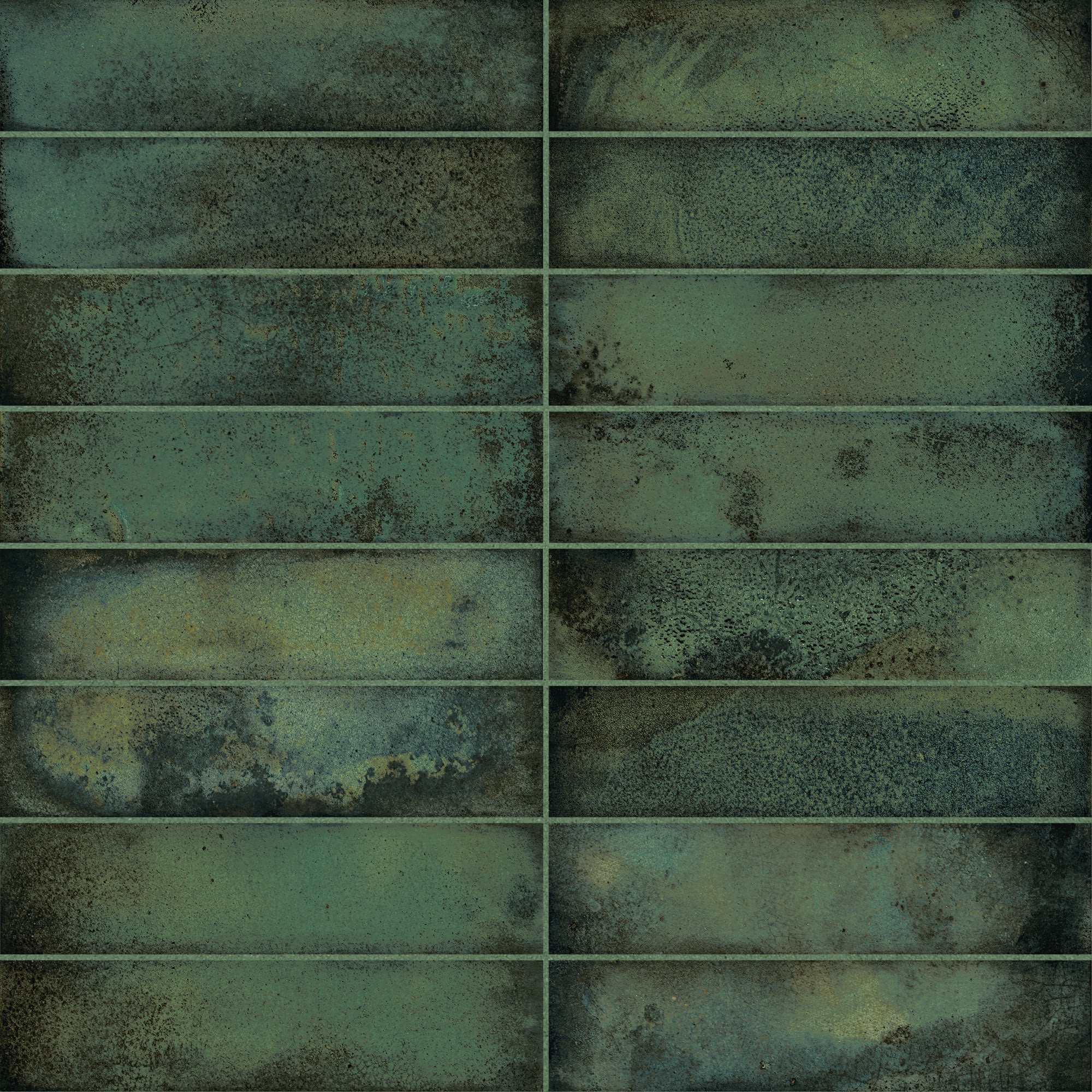 Carrelage effet Zellige Vert Intense 25x6x0,82 cm Orvian - Mur intérieur