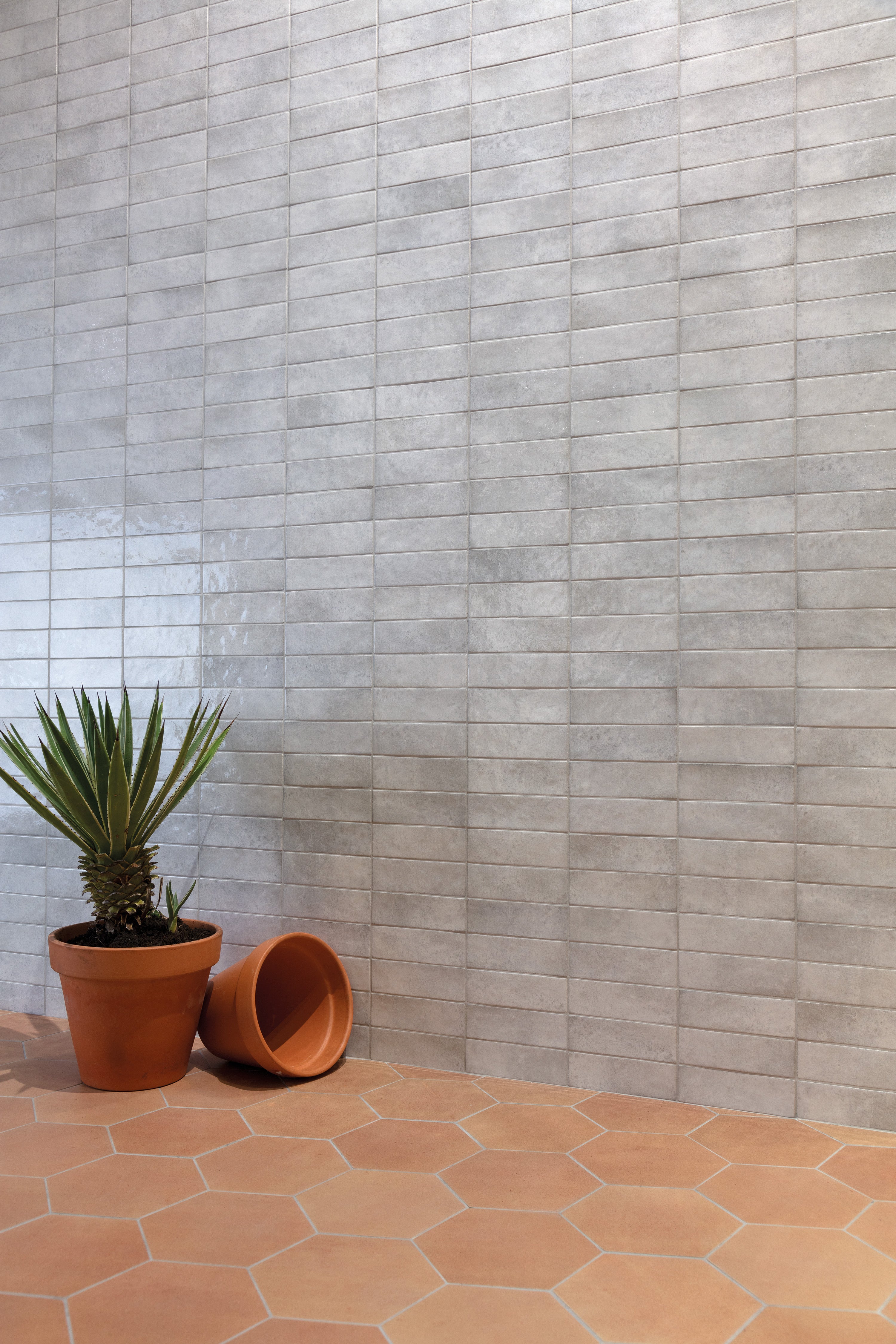 Carrelage effet Zellige Blanc 20x6,5x0,85 cm Caldero - Mur intérieur