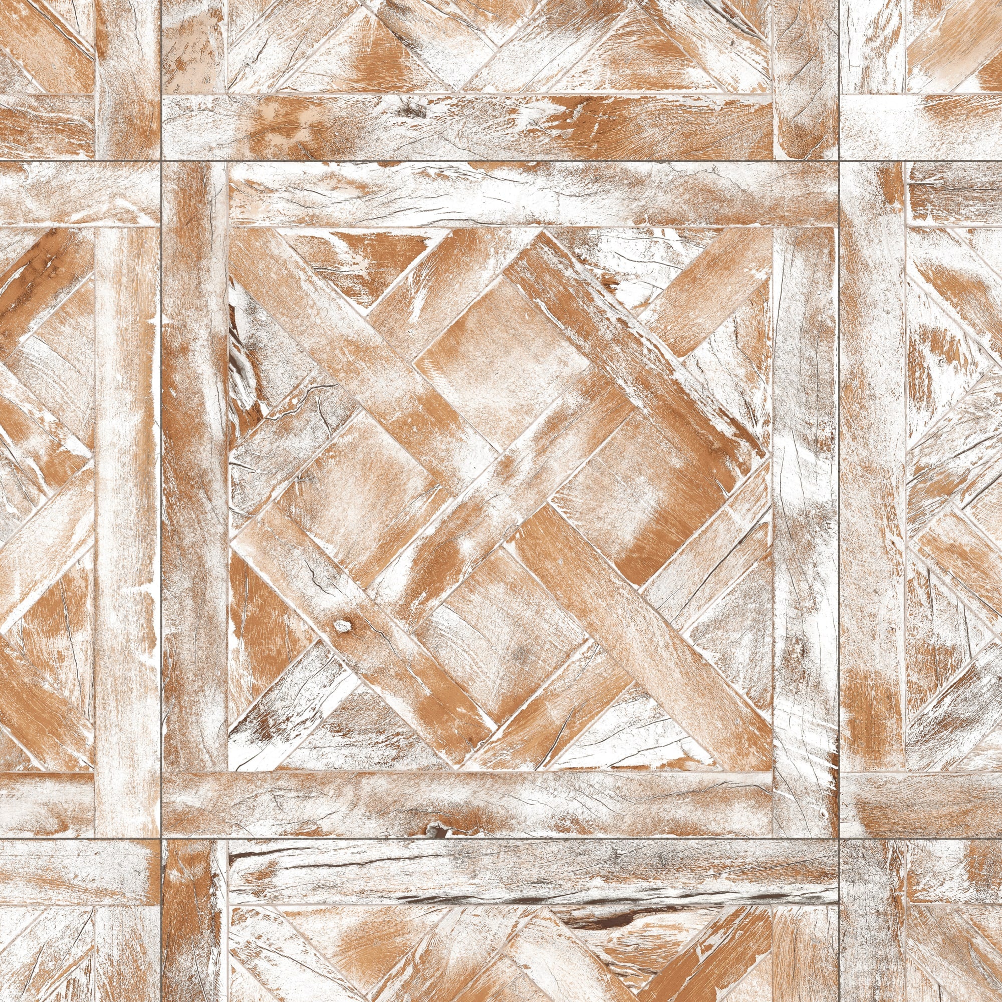 Carrelage Vintage effet Parquet Bois Blanc Vieilli Versailles 45x45x0,95 cm Virelno - Sol intérieur