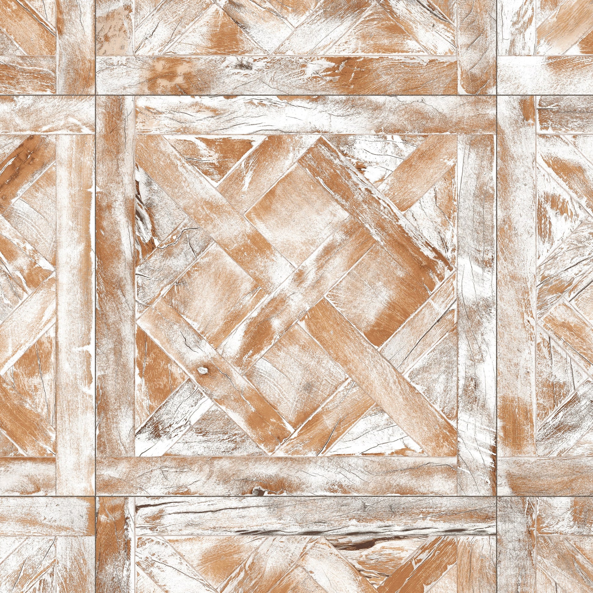 Carrelage Vintage effet Parquet Bois Blanc Vieilli Versailles 45x45x0,95 cm Virelno - Sol intérieur