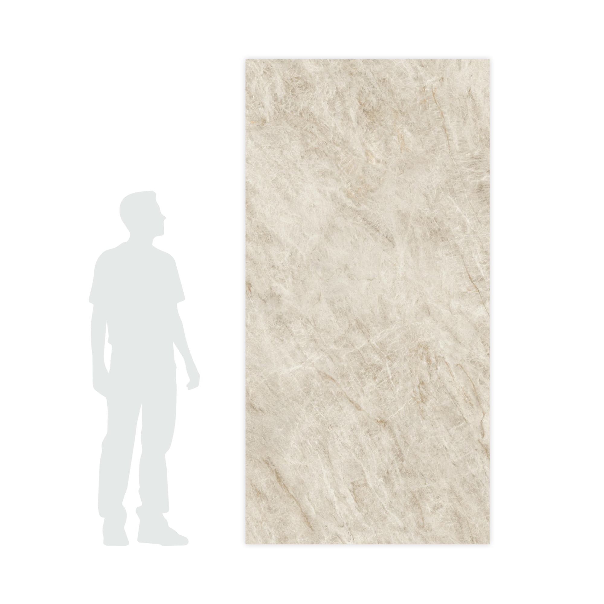 Carrelage effet Marbre Blanc Impérial 240x120x0,9 cm Brillant Sorvella - Mur intérieur