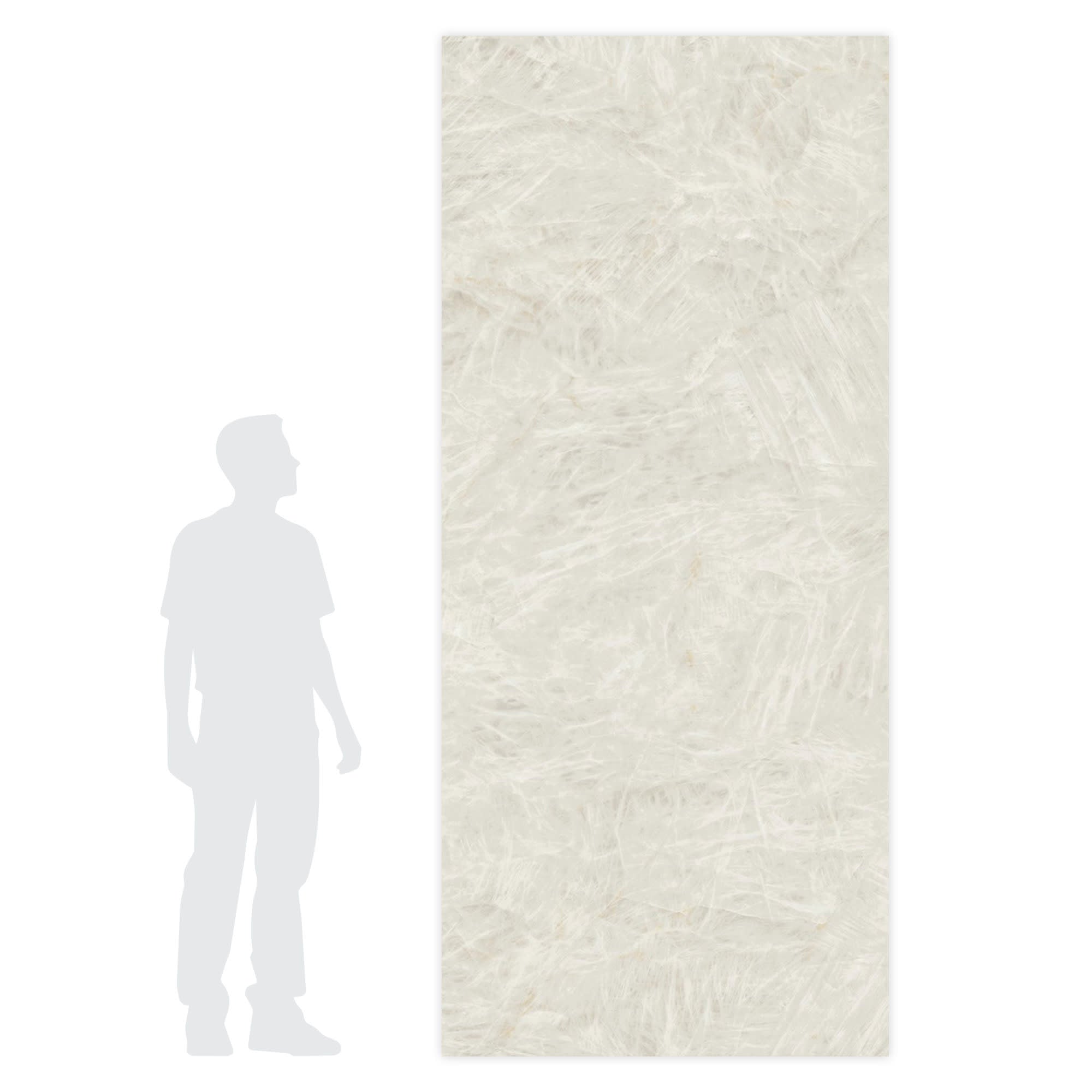 Carrelage effet Marbre Blanc Opale 278x120x0,6 cm Brillant Florenza - Mur intérieur