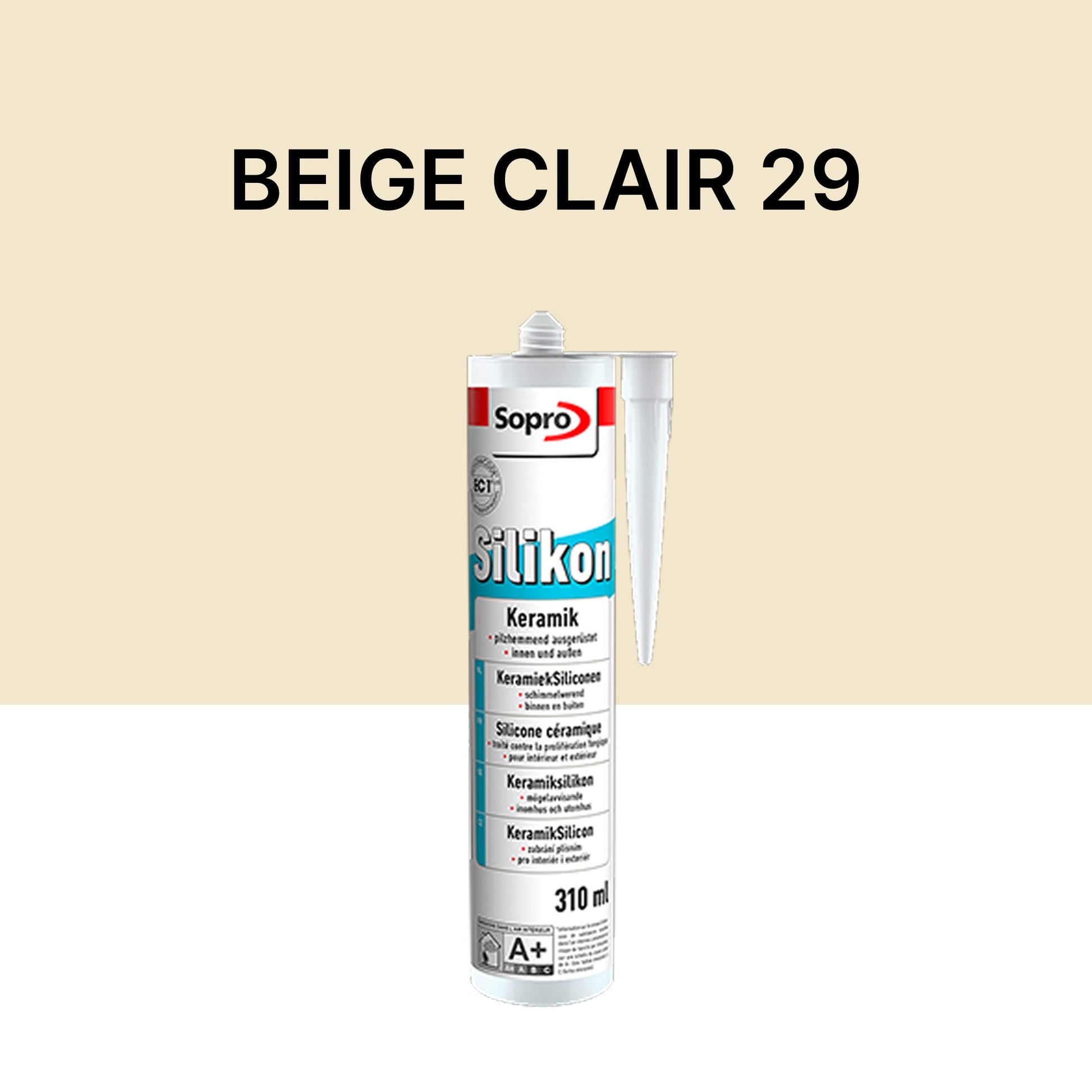 Mastic silicone spécial carrelage - Beige clair 29 - 310 ml