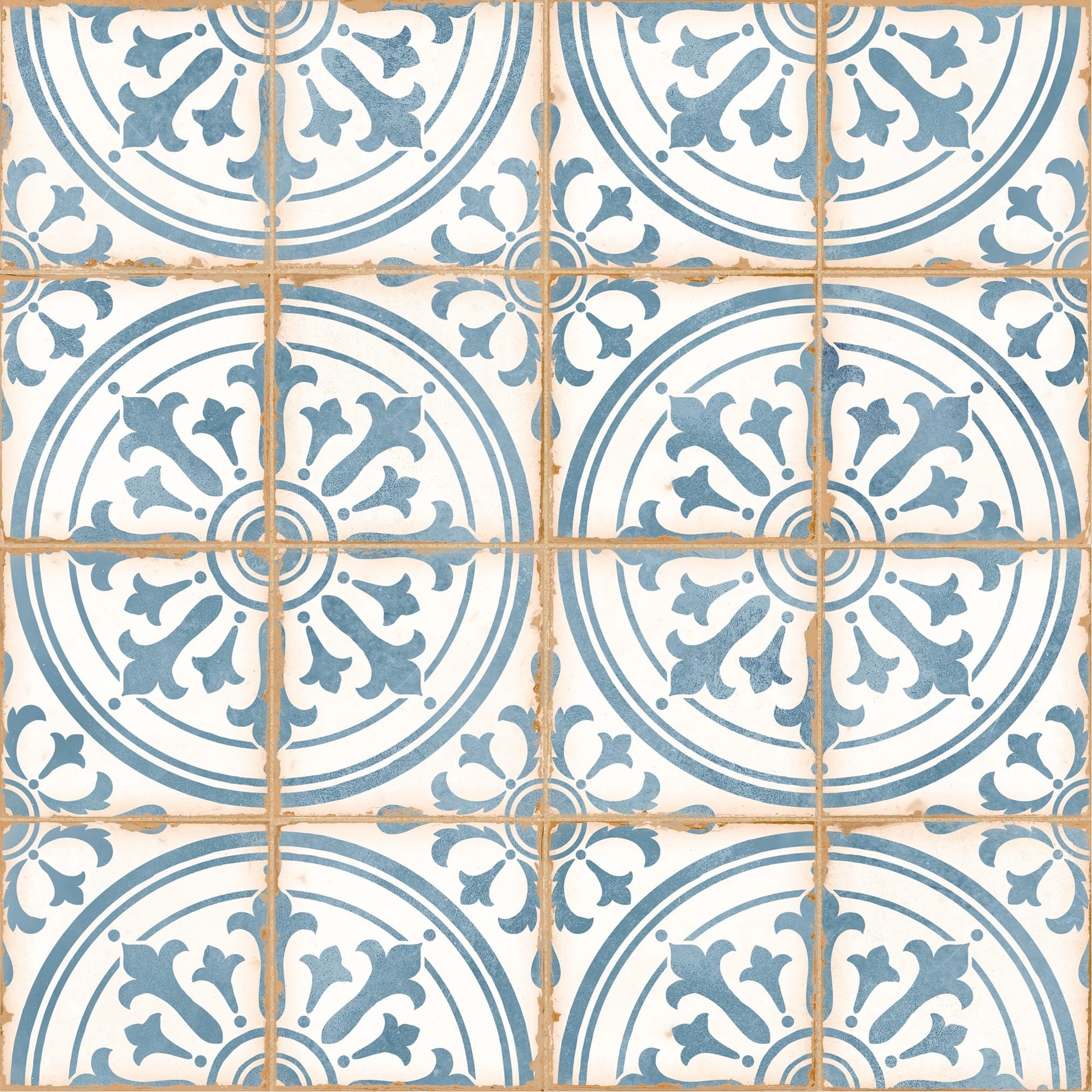 Carrelage effet Carreau ciment Narelis Bleu 12,3x12,3x0,87 cm Serano - Sol et mur intérieur