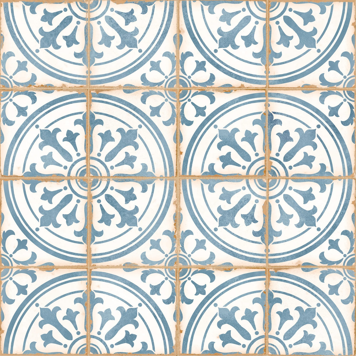 Carrelage effet Carreau ciment Narelis Bleu 12,3x12,3x0,87 cm Serano - Sol et mur intérieur