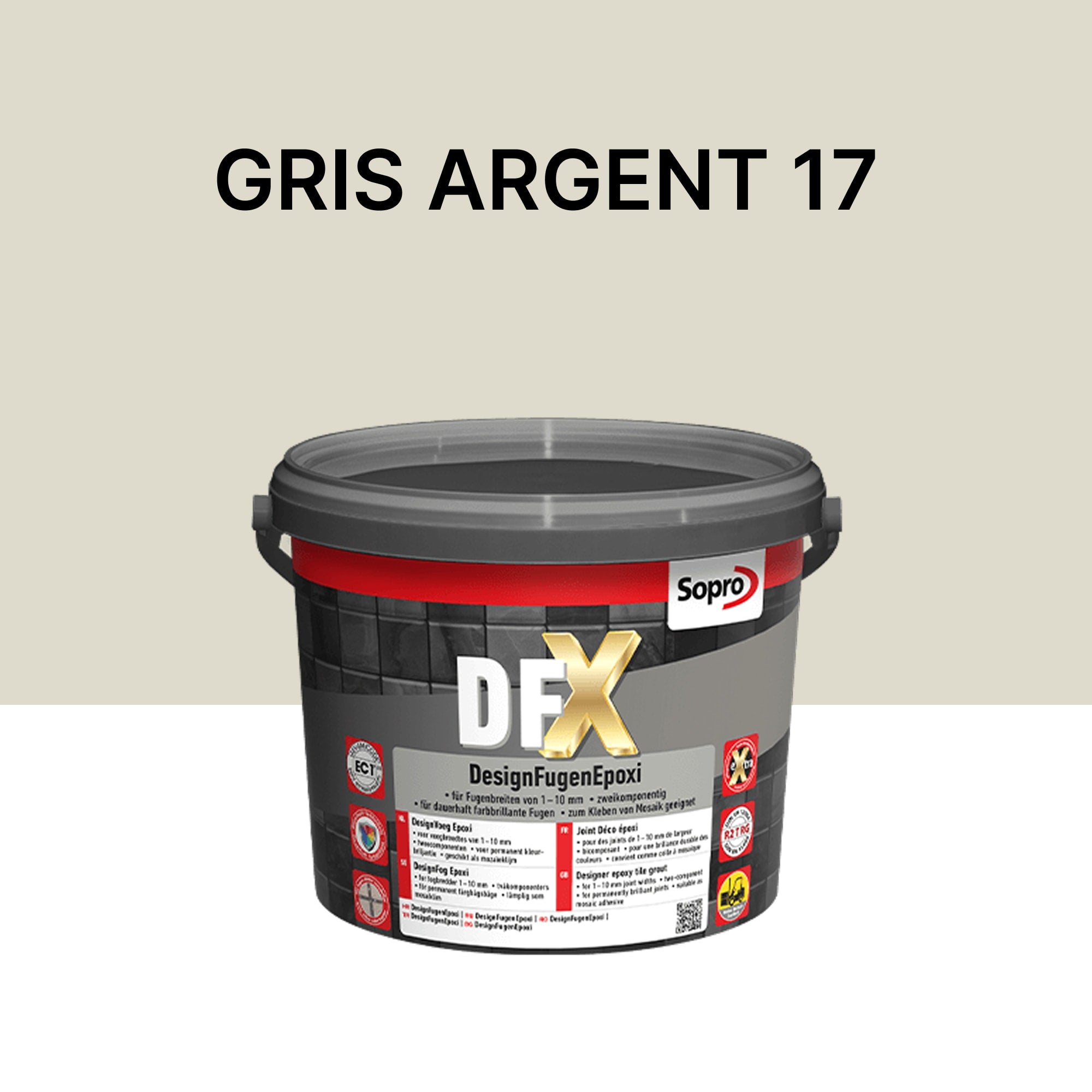 Joint / Colle époxy carrelage et piscine - Gris argent 17 - Sopro DFX - 3 kg