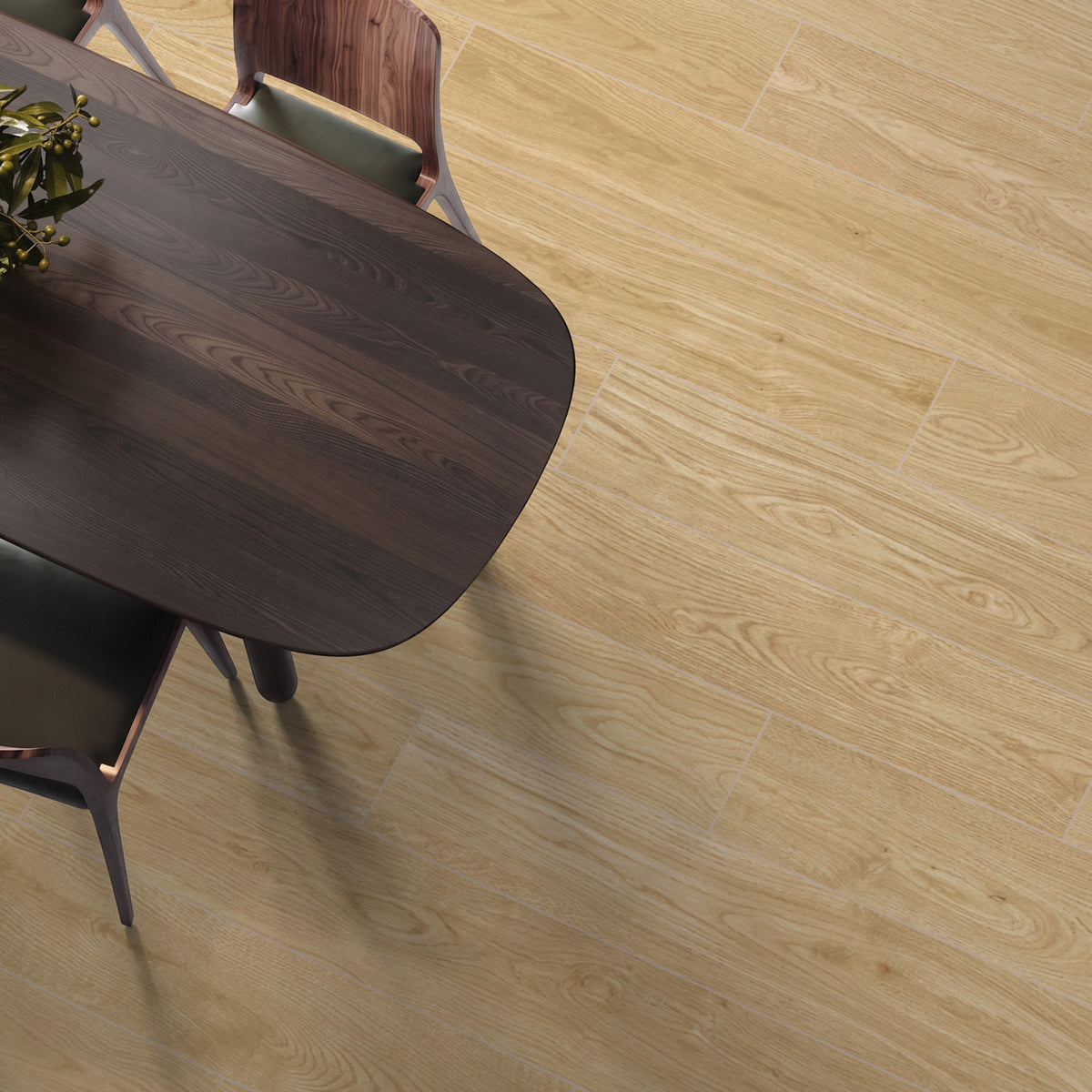Carrelage effet Parquet Bois Chêne Naturel 121x19,5x0,9 cm In&Out Valoren - Sol et mur intérieur et Sol extérieur