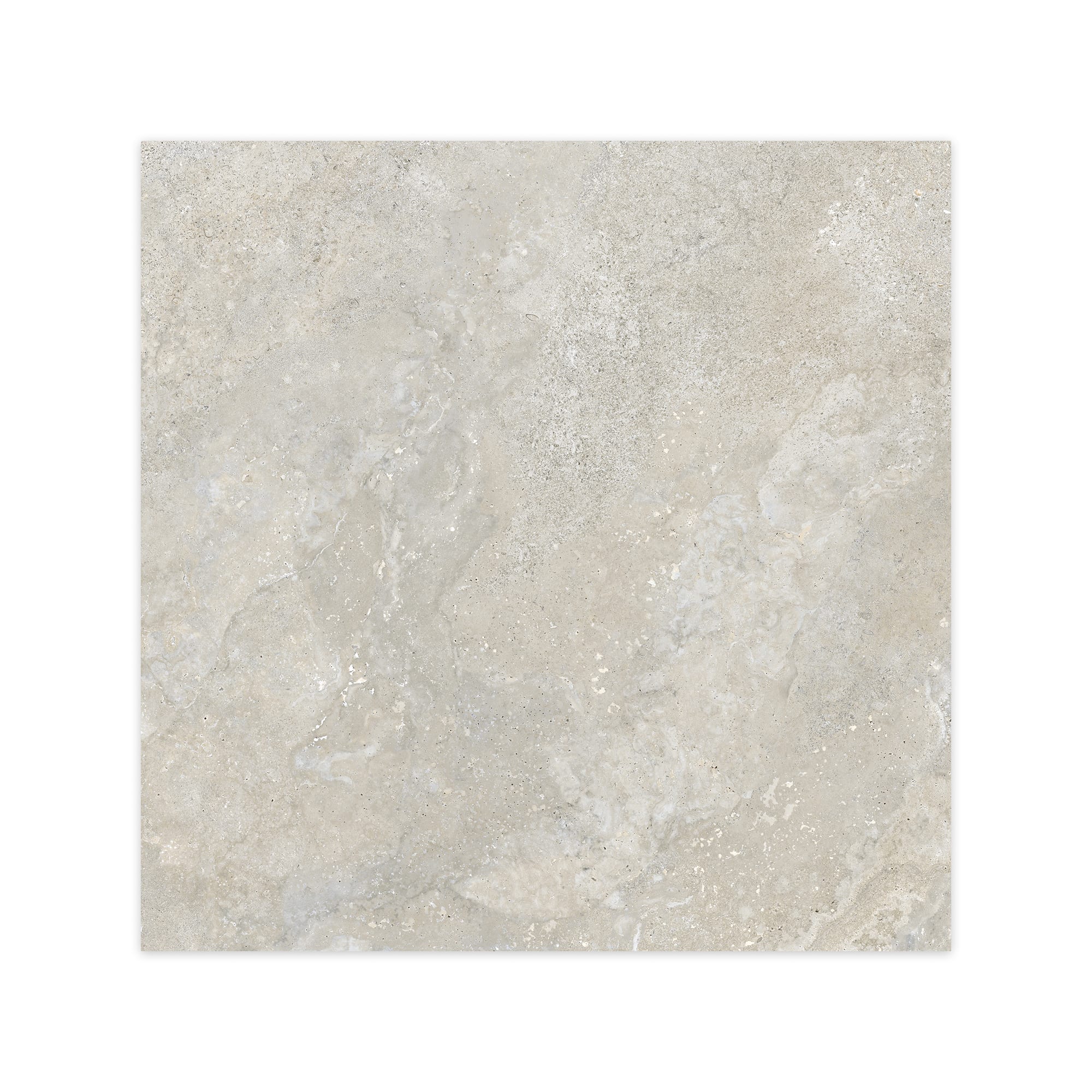 Carrelage effet Travertin Gris Beige 100x100x2 cm Castorel - Sol extérieur