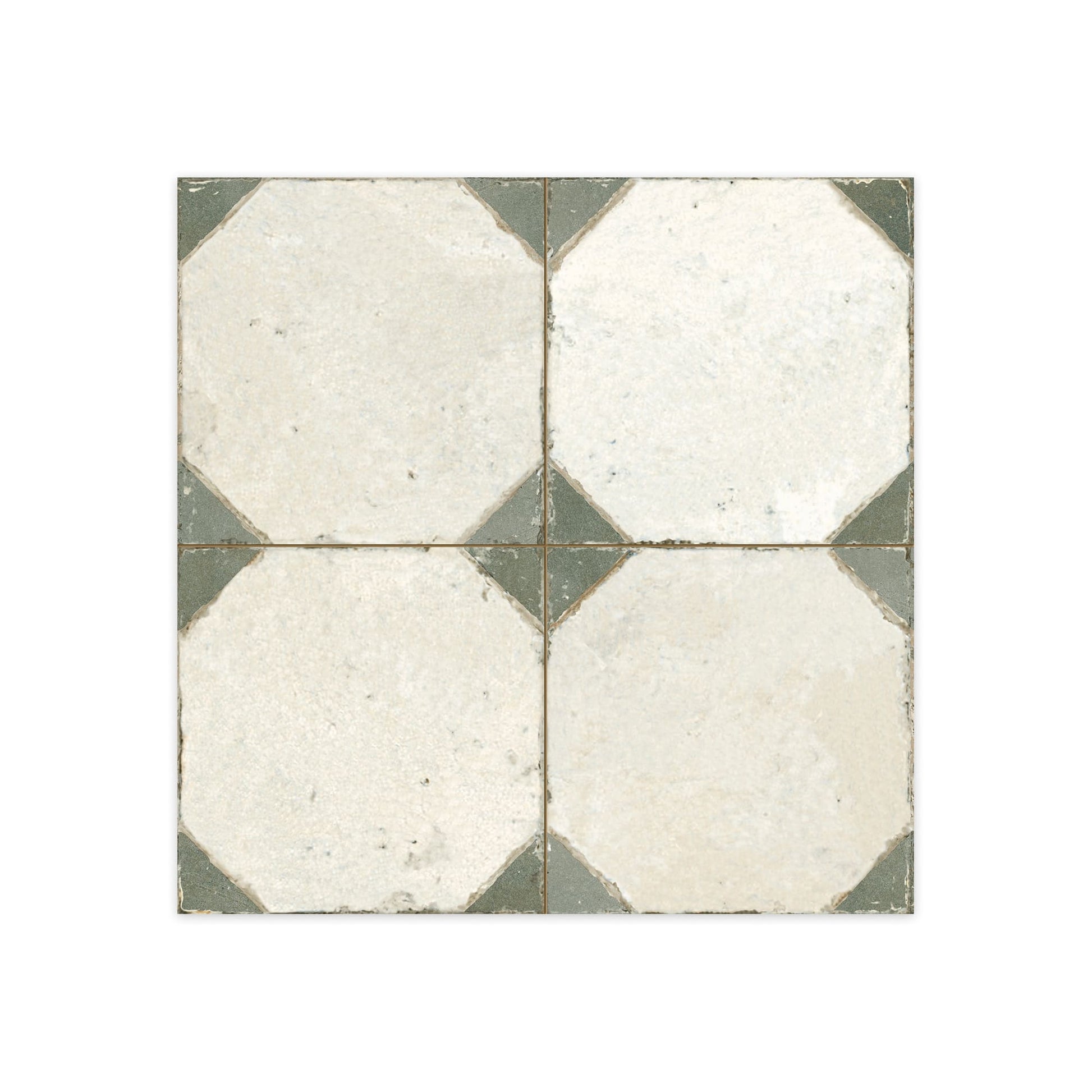Carrelage Vintage Vert Cabochon 45x45x0,95 cm Calvero - Sol et mur intérieur
