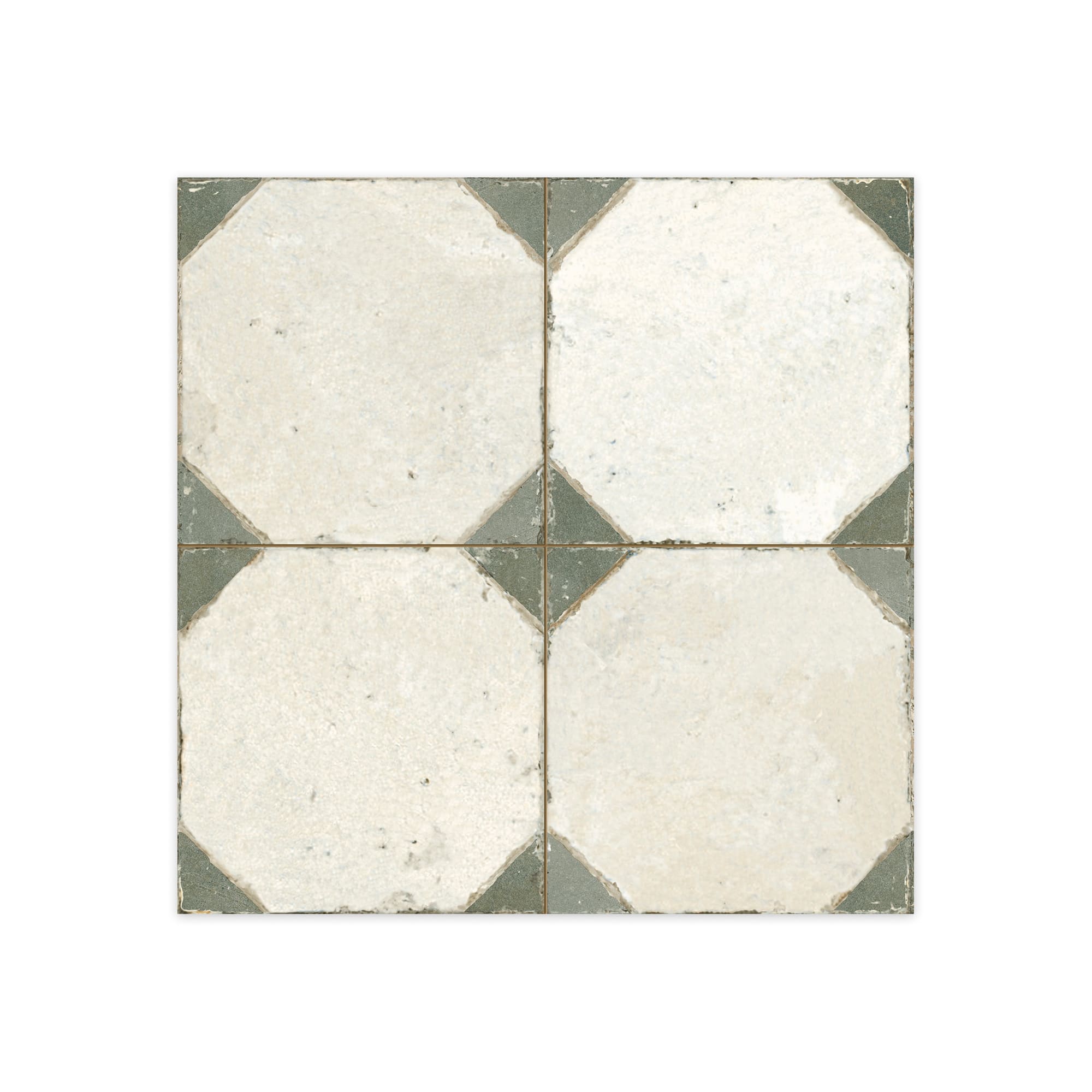 Carrelage Vintage Vert Cabochon 45x45x0,95 cm Calvero - Sol et mur intérieur