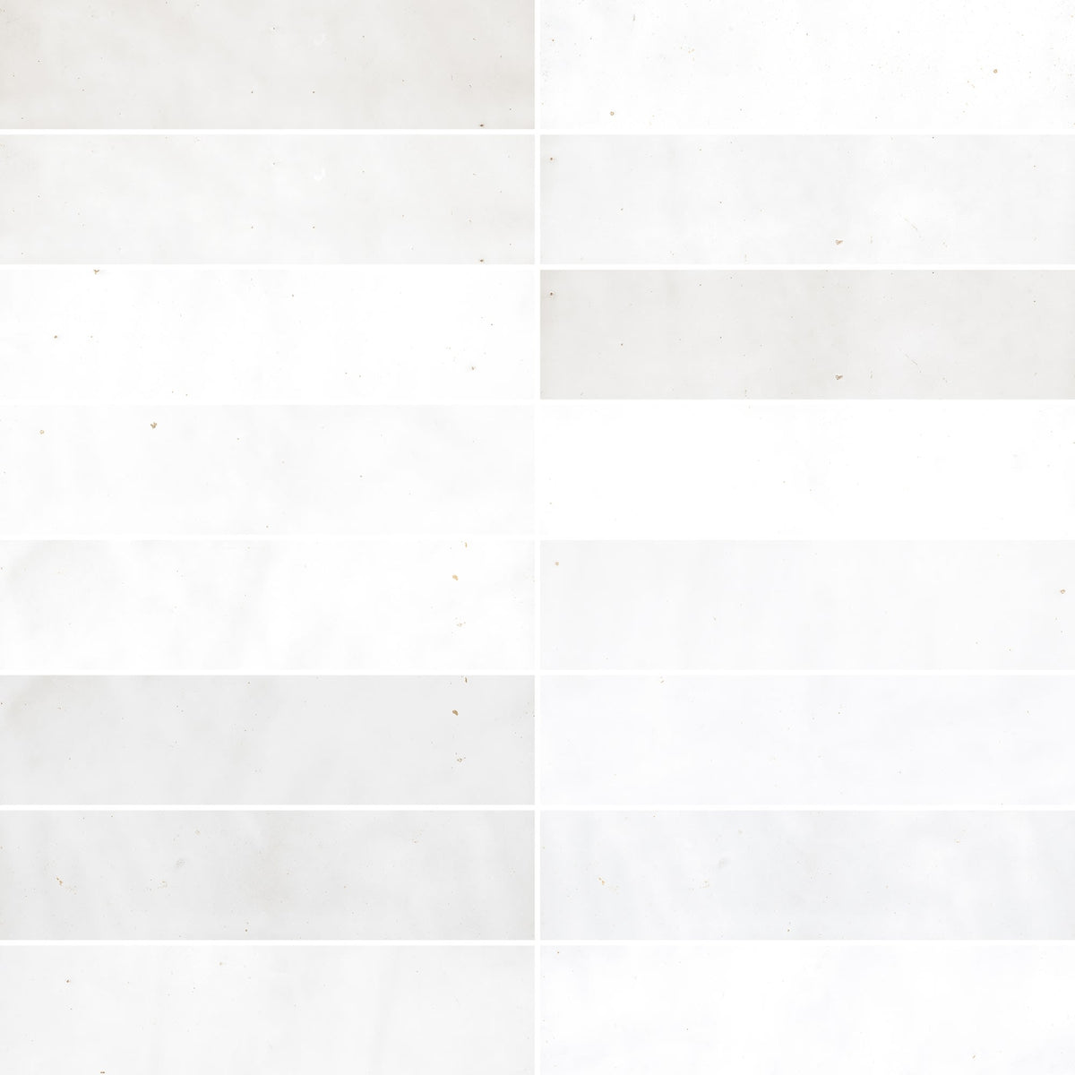 Carrelage effet Zellige Blanc 20x6,5x0,85 cm Mat Serinor - Mur intérieur