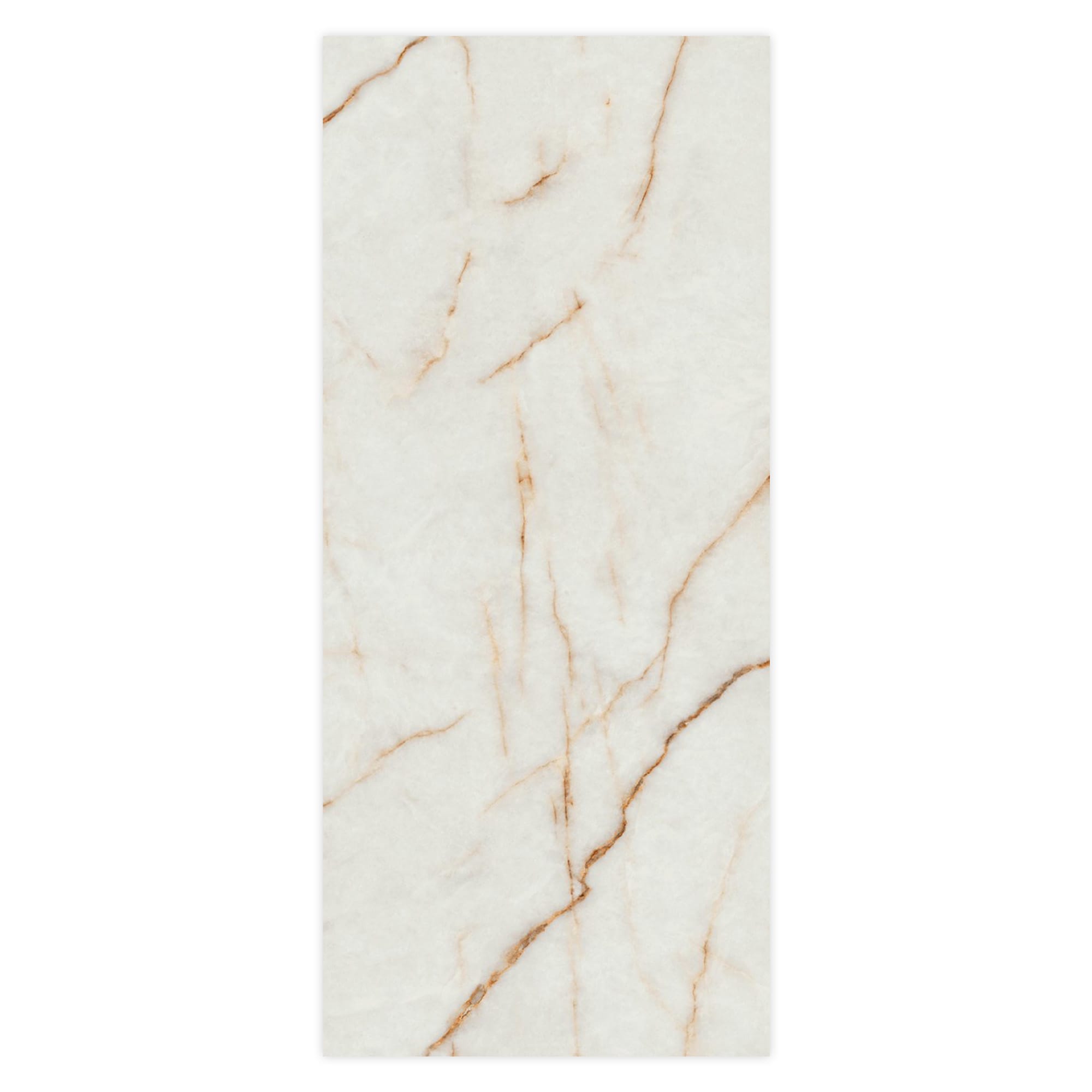 Carrelage effet Marbre Blanc Cristallo 278x120x0,6 cm Brillant Sorvella - Mur intérieur
