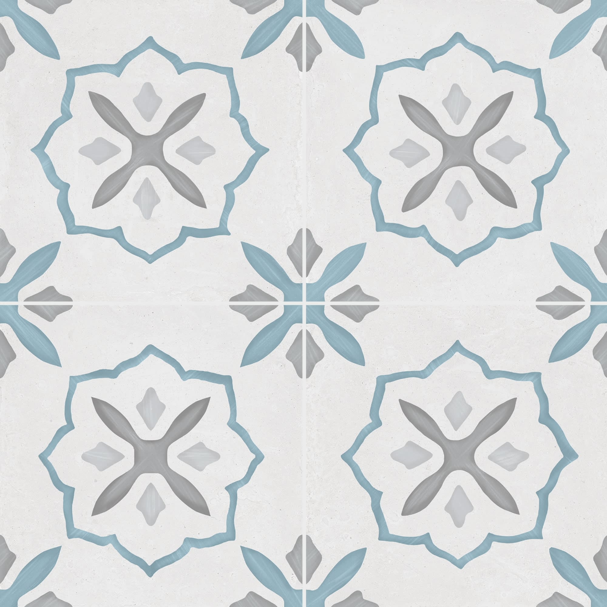 Carrelage effet Carreau ciment Moralis Bleu 22,3x22,3x0,9 cm Ventoril - Sol et mur intérieur