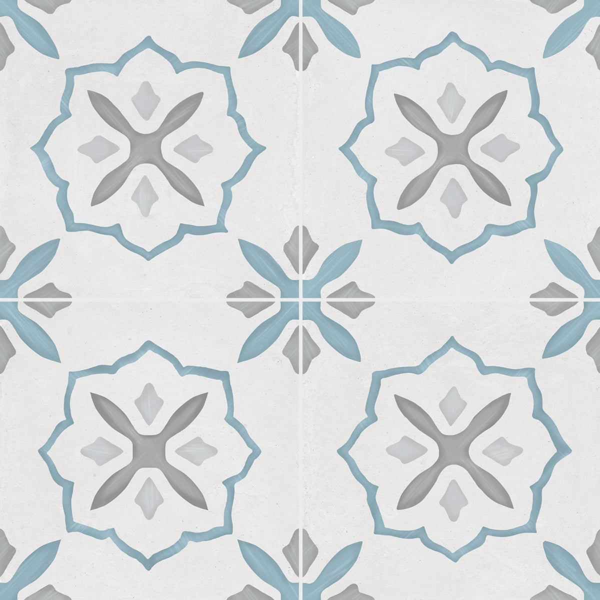 Carrelage effet Carreau ciment Moralis Bleu 22,3x22,3x0,9 cm Ventoril - Sol et mur intérieur