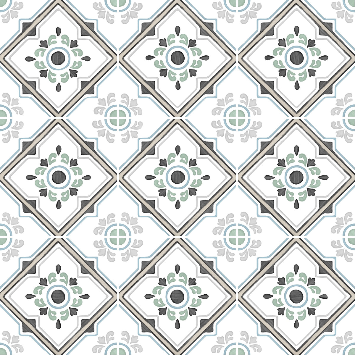 Carrelage effet Carreau ciment Cirelia Beige 12,3x12,3x0,87 cm Tanerio - Sol et mur intérieur