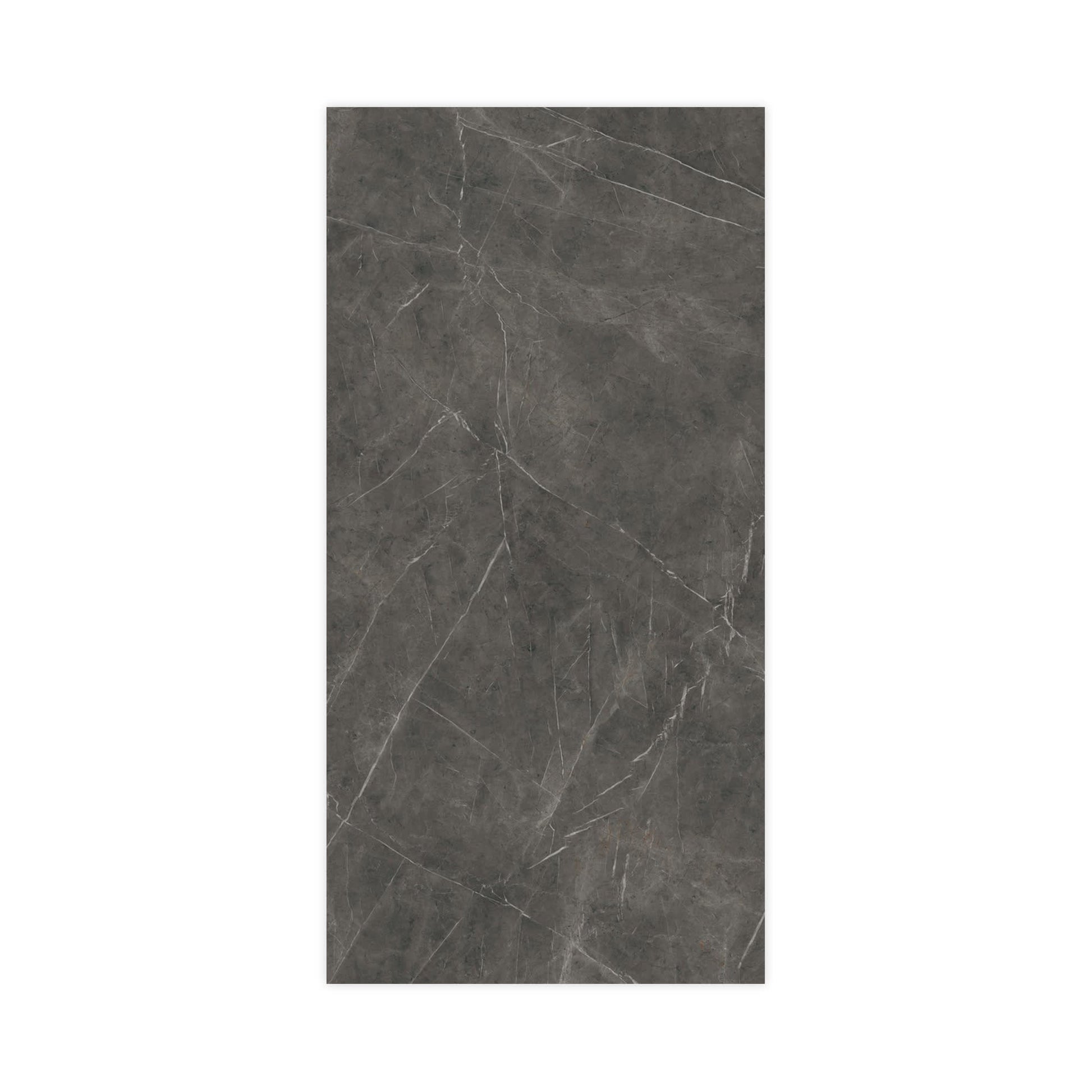Carrelage effet Marbre Gris Ombre 240x120x0,9 cm Brillant Clarenza - Mur intérieur