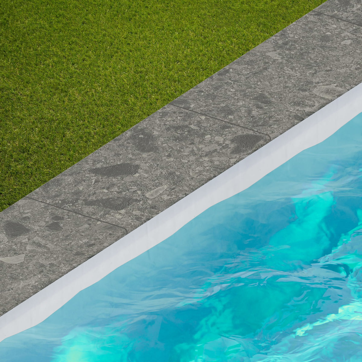 Margelle de piscine effet Pierre Ceppo di Gré Gris Foncé 60x30x2 cm Bord 1/2 Rond Massira