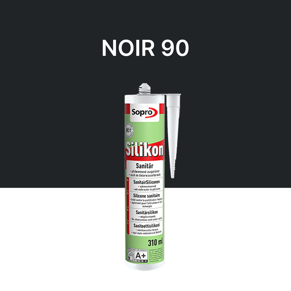 Mastic silicone spécial piscine - Noir 90 - 310 ml