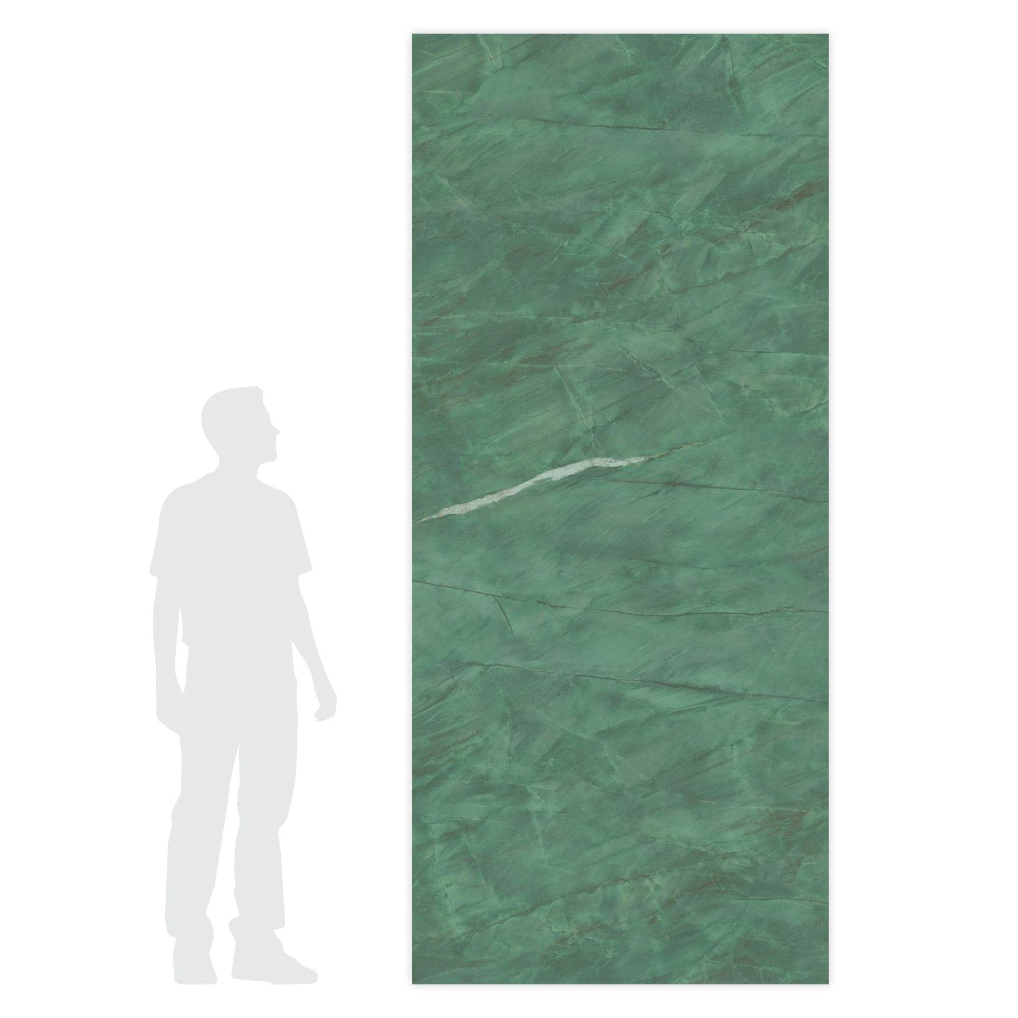 Carrelage effet Marbre Vert Smeraldo 278x120x0,6 cm Brillant Florenza - Mur intérieur