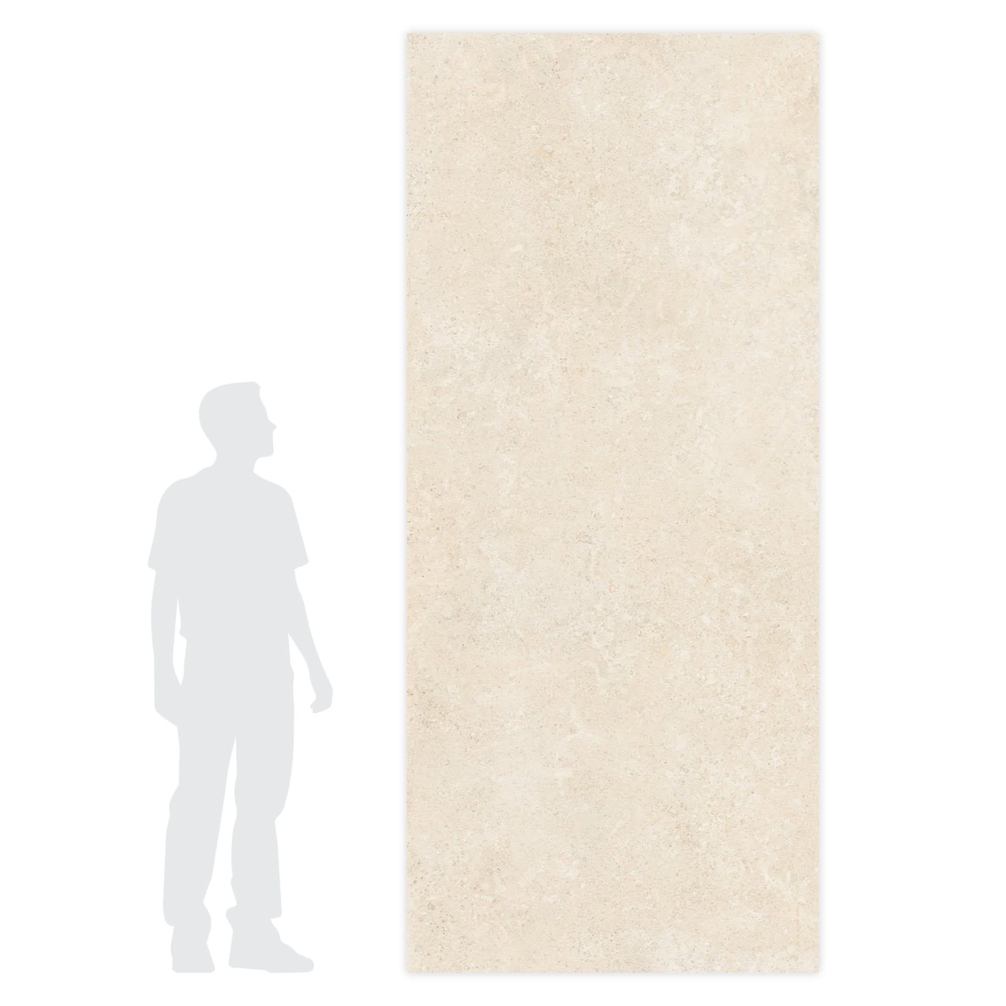 Carrelage effet Pierre Calcaire Beige Clair 278x120x0,6 cm Mat Falnero - Mur intérieur