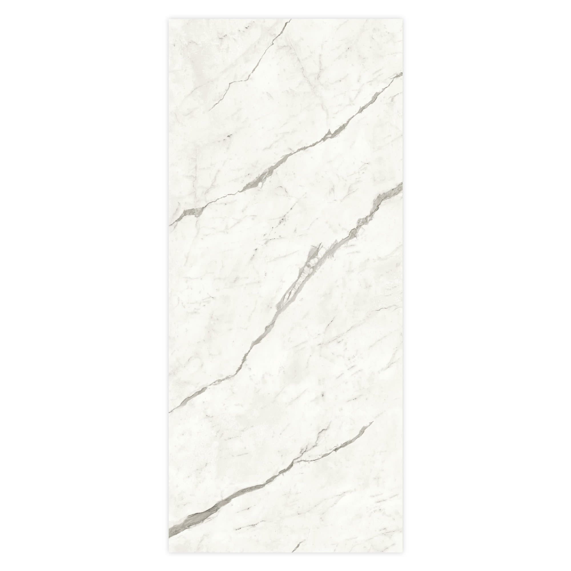 Carrelage effet Marbre Blanc Calacatta Majestic 278x120x0,6 cm Brillant Faventa - Mur intérieur