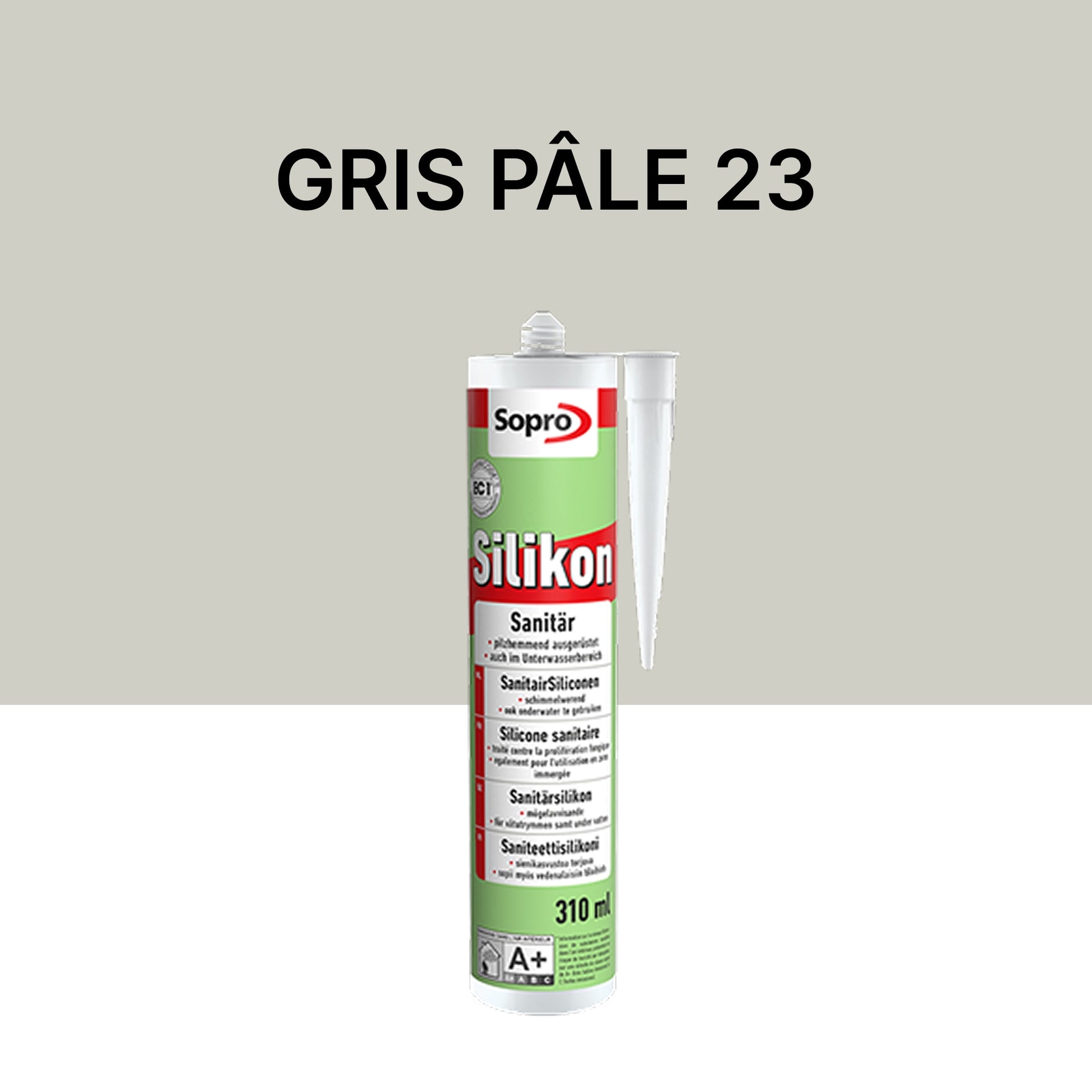 Mastic silicone spécial piscine - Gris pâle 23 - 310 ml