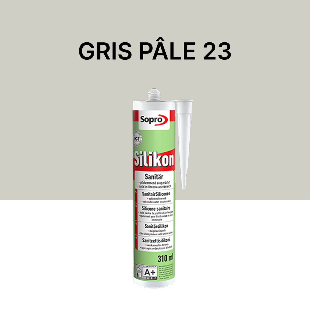 Mastic silicone spécial piscine - Gris pâle 23 - 310 ml