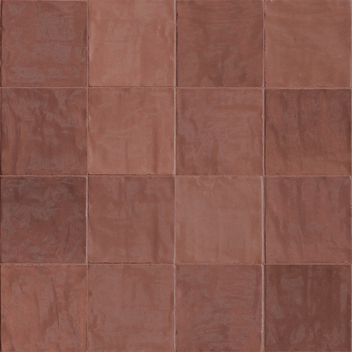 Carrelage effet Zellige Rouge 10x10x0,85 cm Brillant Orisel - Mur intérieur