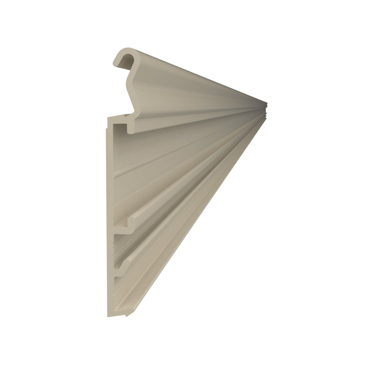 Rallonge de profilé alu pour terrasse sur plots 240x5 cm Beige Ivoire - YEED