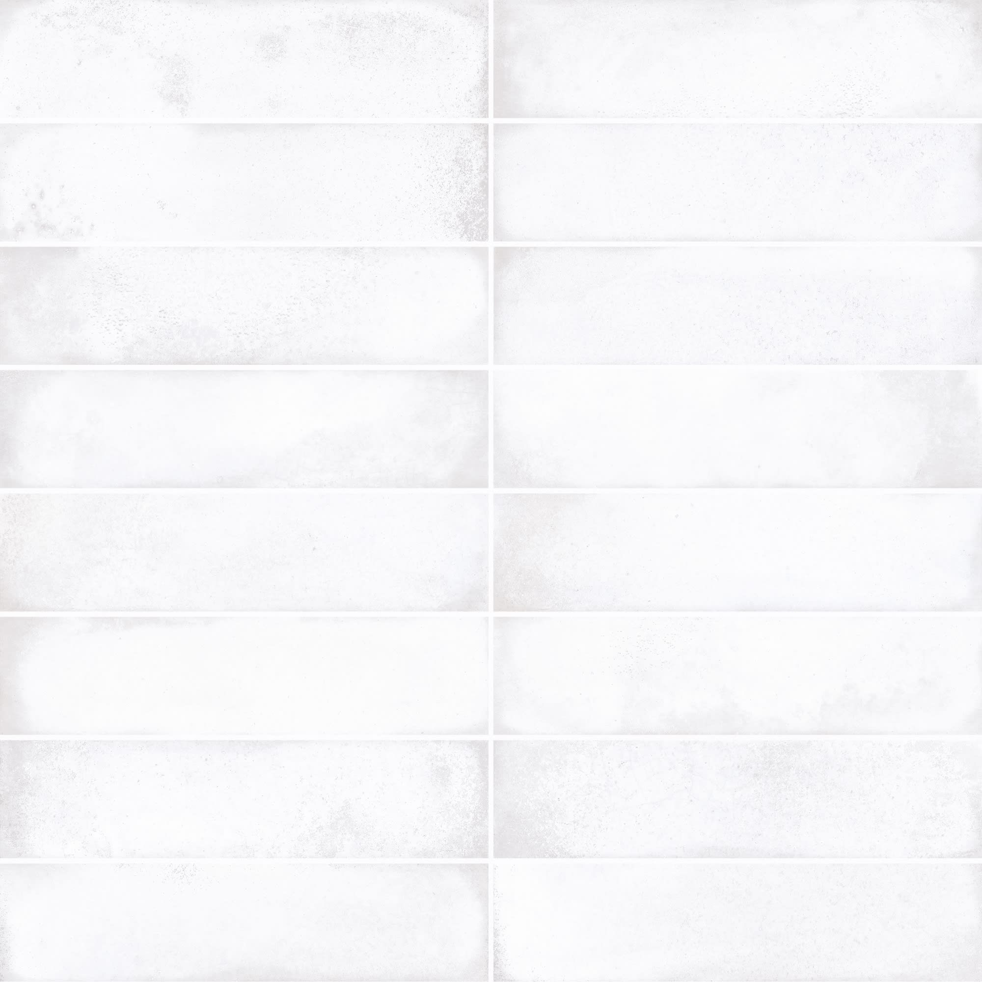 Carrelage effet Zellige Blanc Pur 25x6x0,82 cm Orvian - Mur intérieur