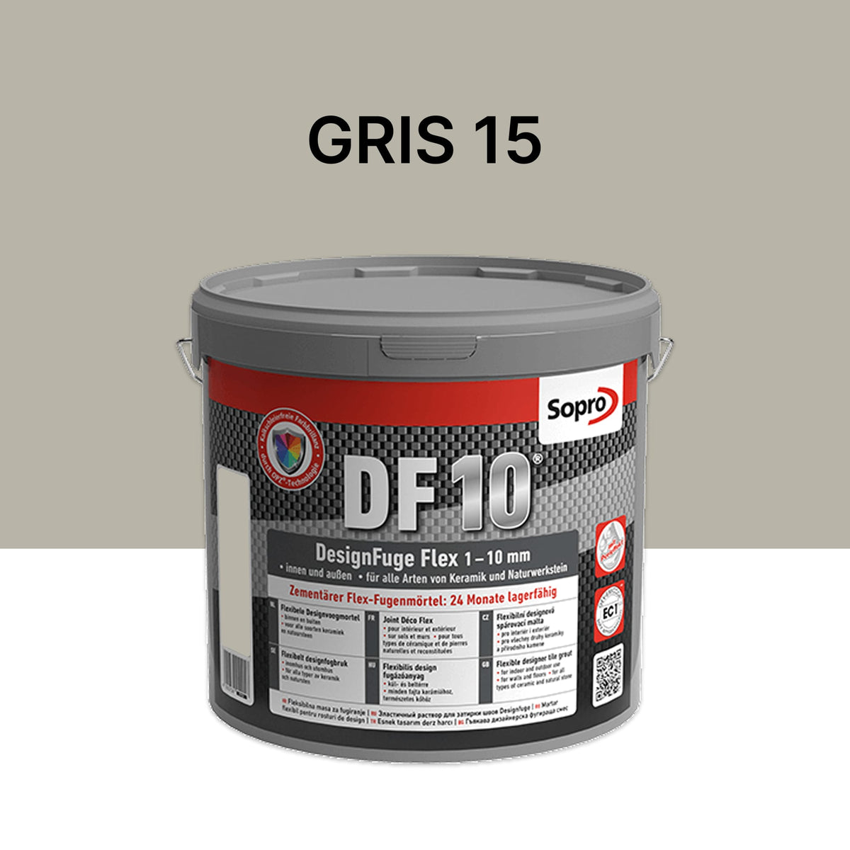 Joint carrelage salle de bains - 1 à 10 mm - Gris 15 - Sopro DF 10 - 5 kg
