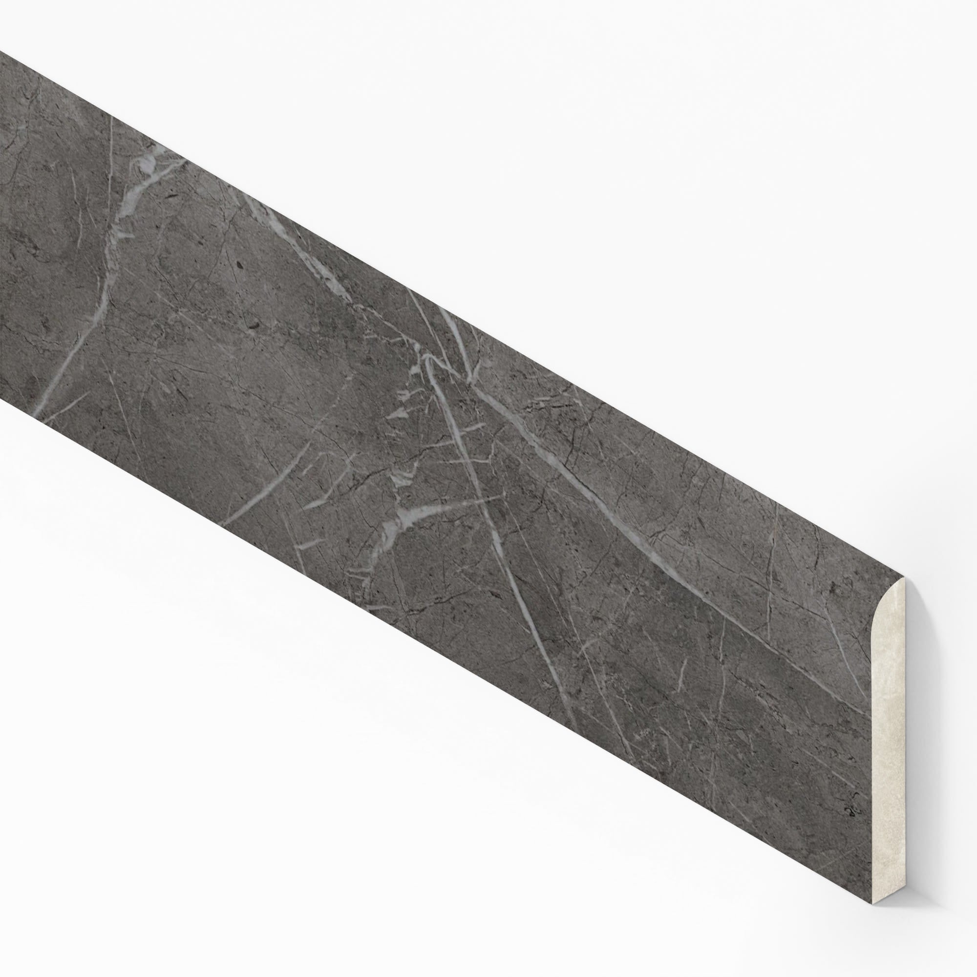 Plinthe carrelage effet Marbre Gris Ombre 60x7,2 cm Mat Clarenza