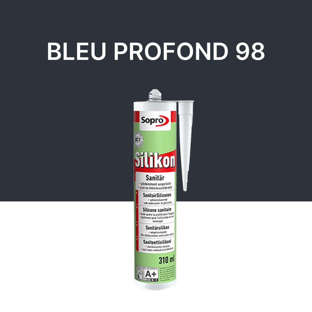 Mastic silicone spécial piscine - Bleu profond 98 - 310 ml