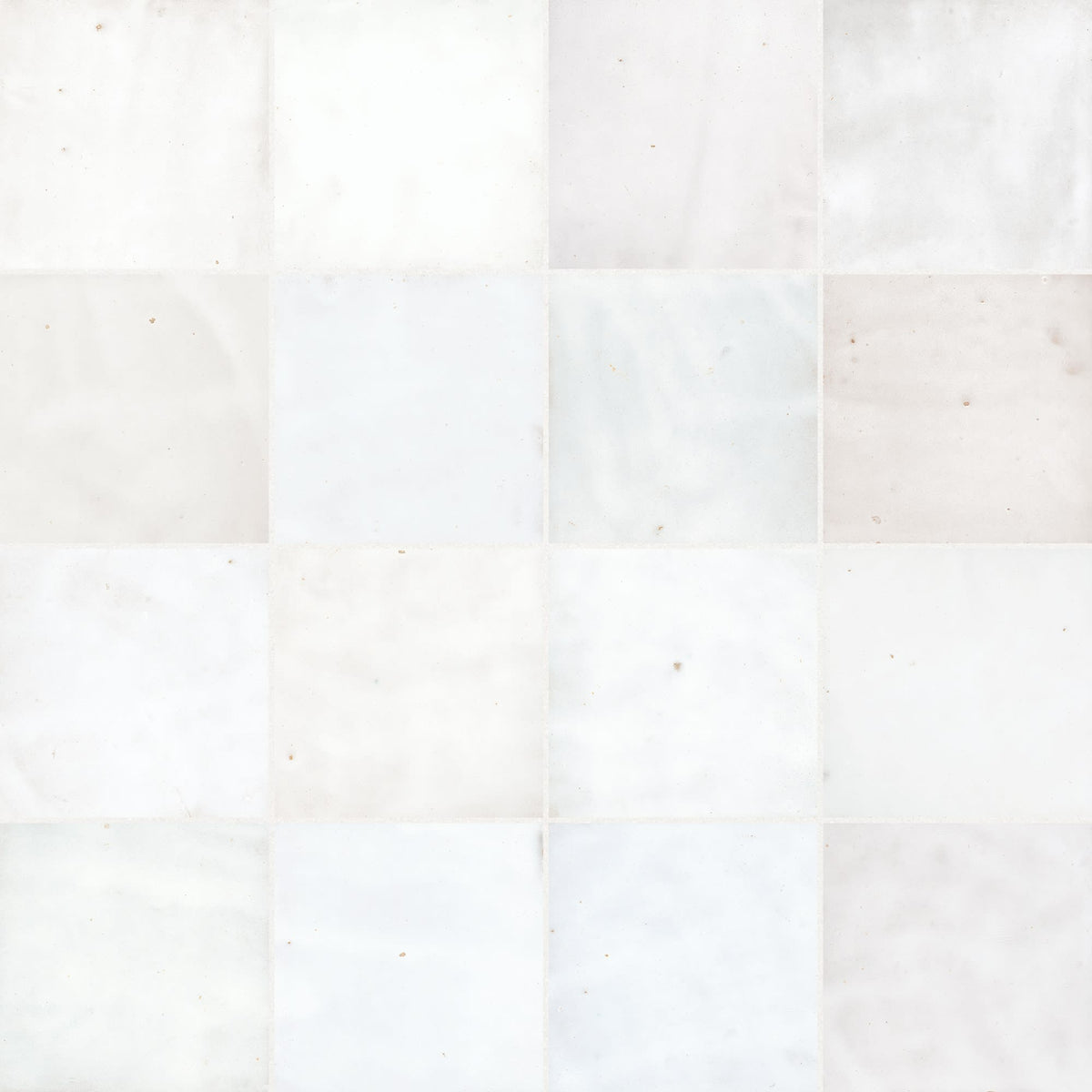 Carrelage effet Zellige Blanc 10x10x0,85 cm Mat Serinor - Mur intérieur