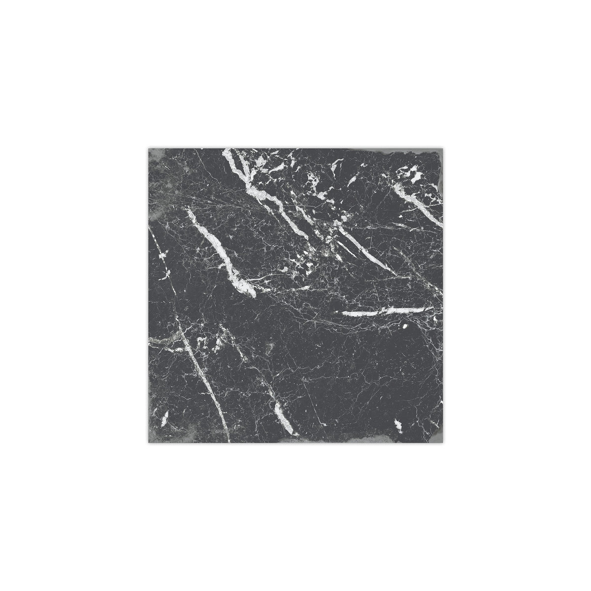 Carrelage Vintage effet Marbre Gris Noir 22,3x22,3x0,9 cm Palazzo - Sol et mur intérieur