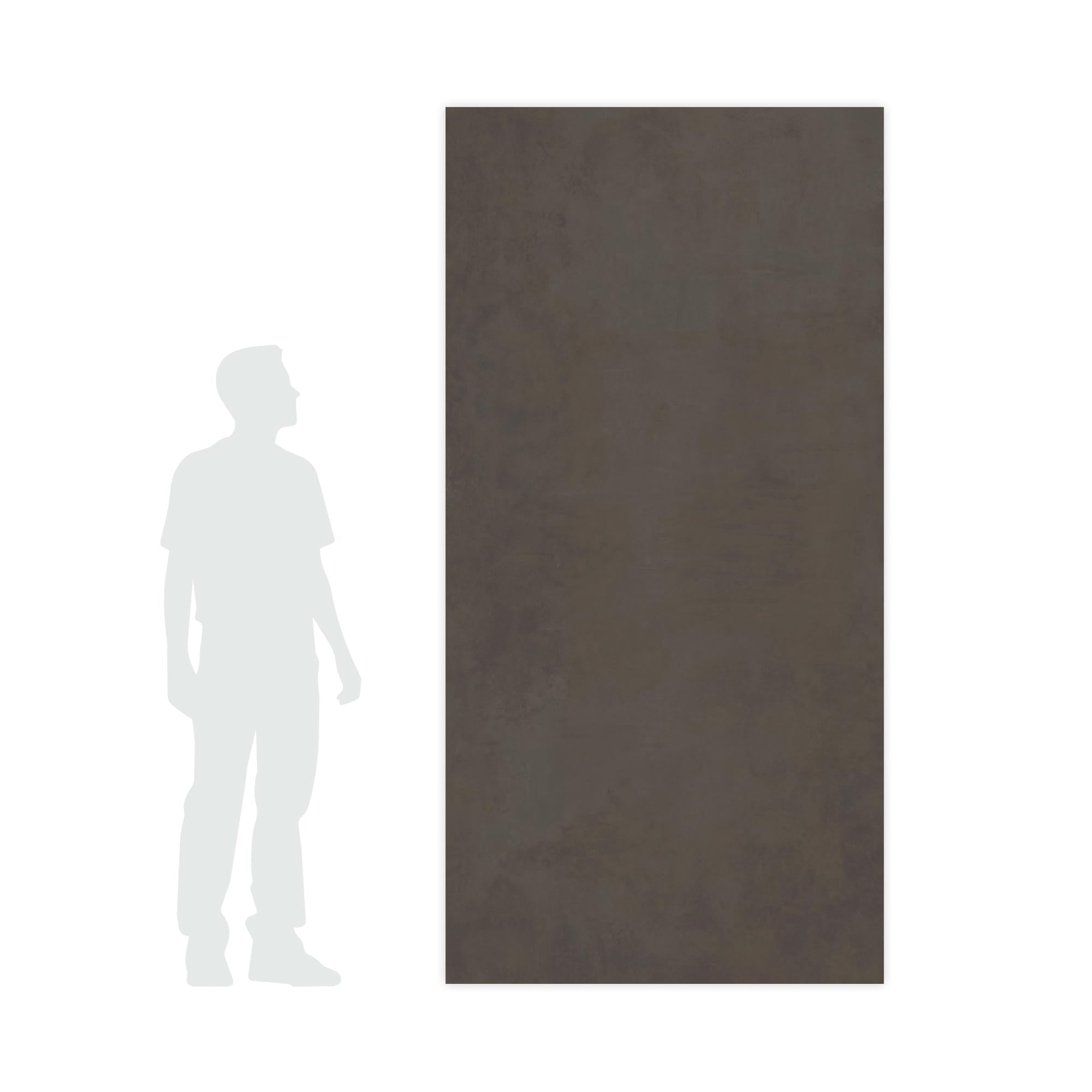 Carrelage effet Béton Brun Cuir 240x120x0,9 cm Mat Vetrano - Mur intérieur