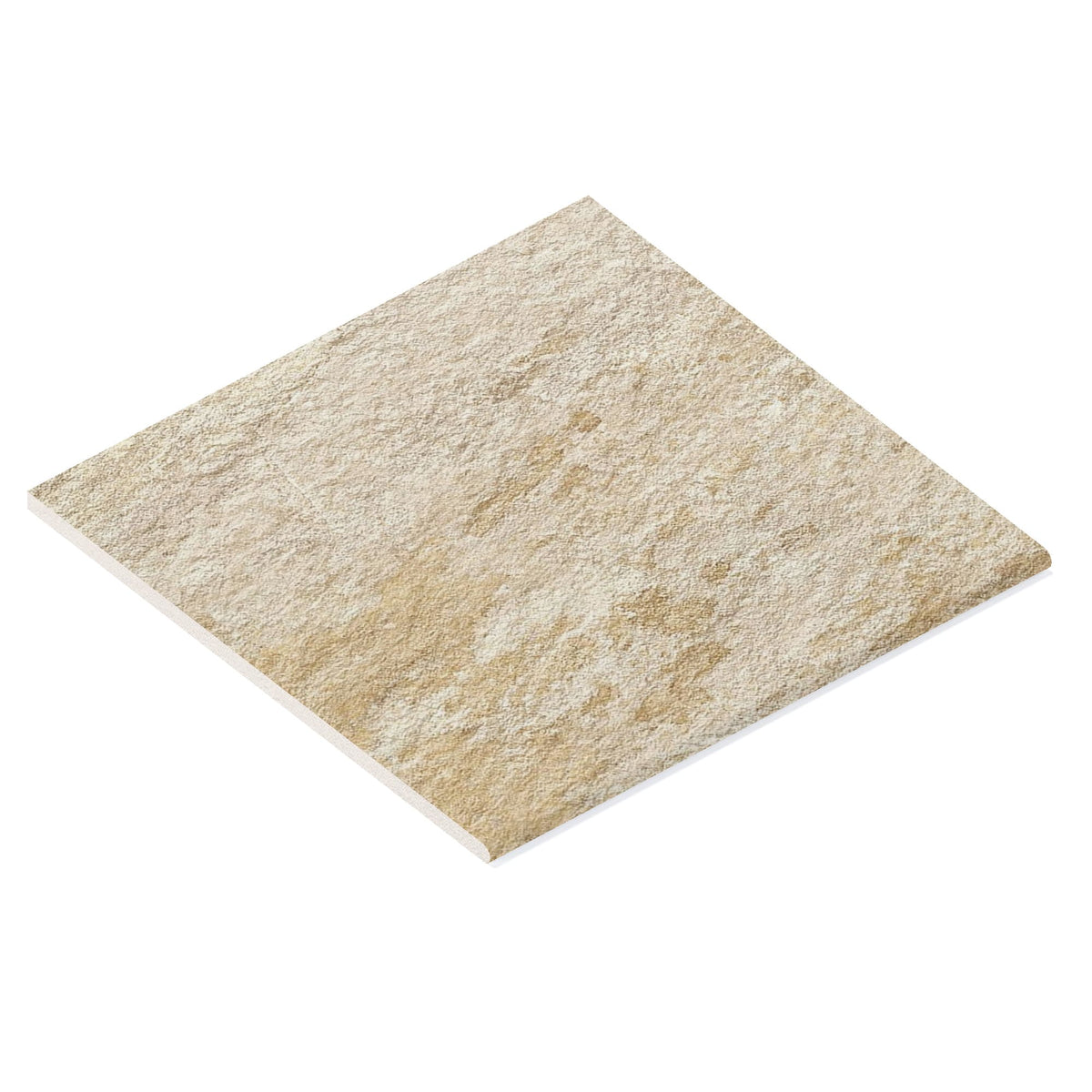 Margelle de piscine effet Pierre Quartzite Gris Beige 60x60x2 cm Bord 1/2 Rond Salvero