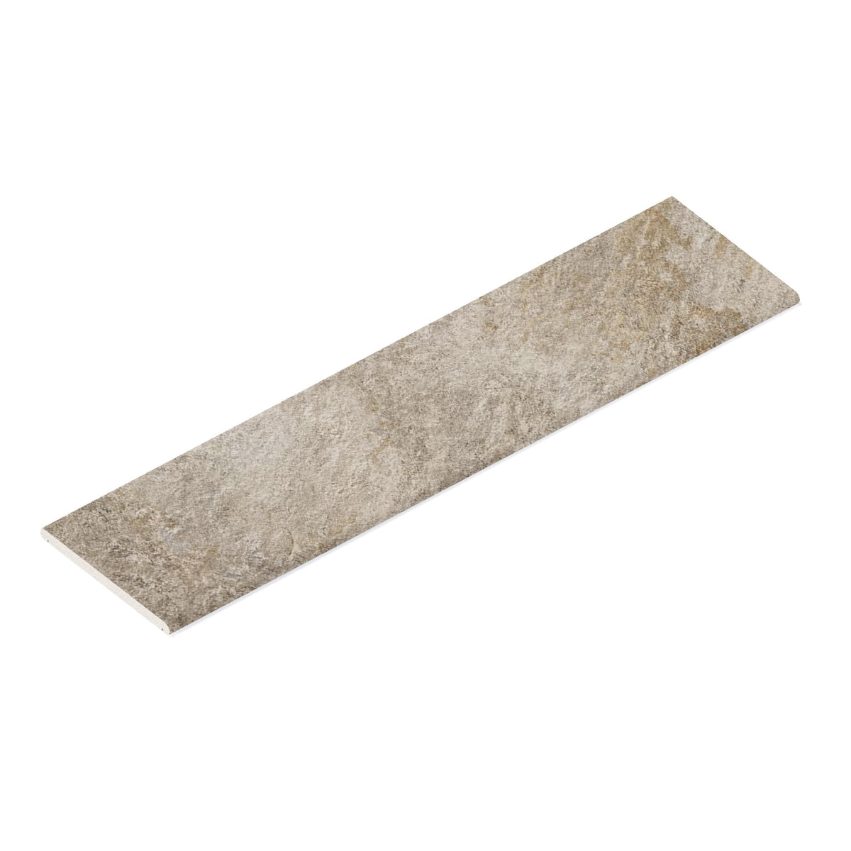 Couvertine effet Pierre Quartzite Gris Argent 120x30x2 cm Bord 1/2 Rond Double Larmier Salvero