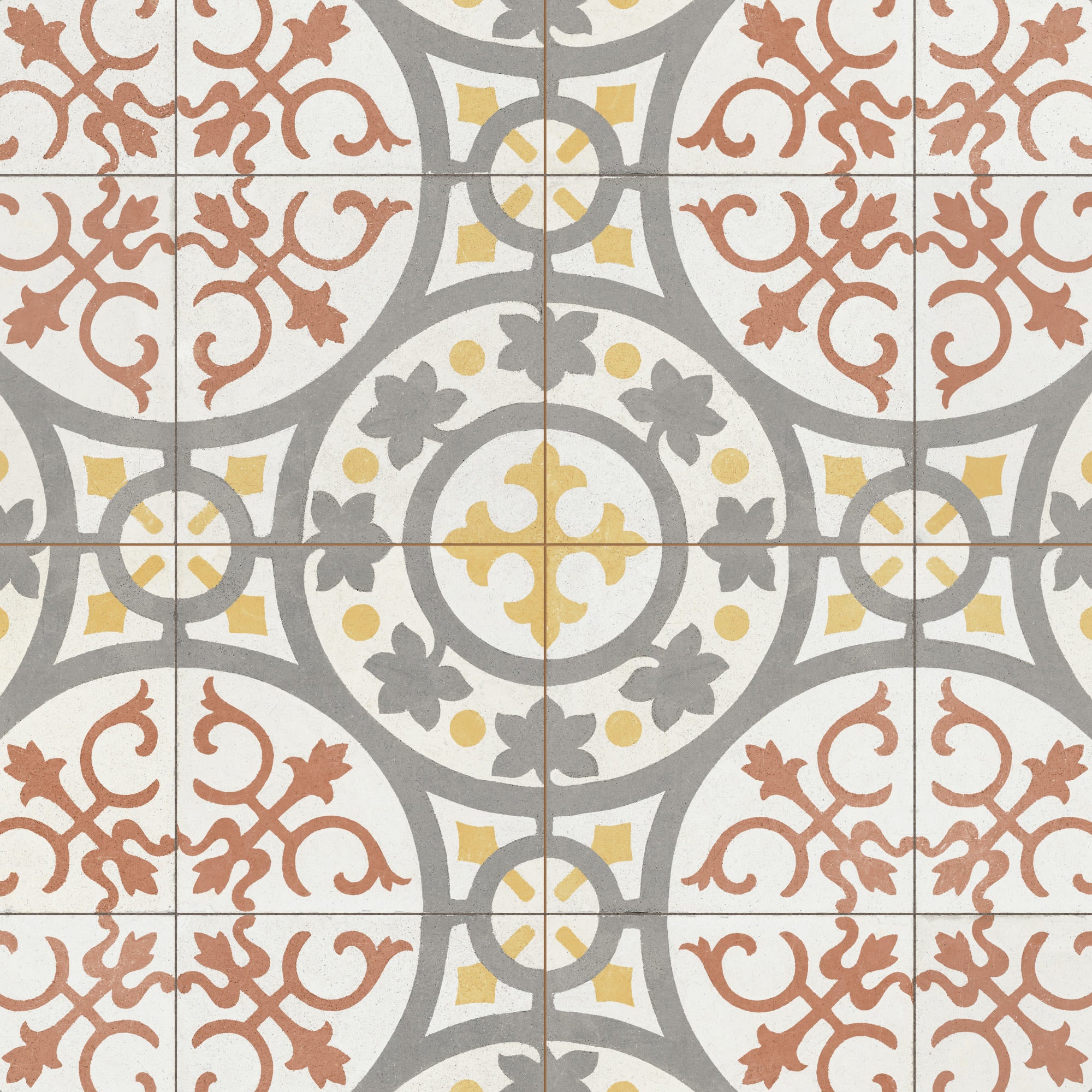 Carrelage Vintage effet Carreau ciment Multicolore Segovia 45x45x0,95 cm Ardina - Sol et mur intérieur